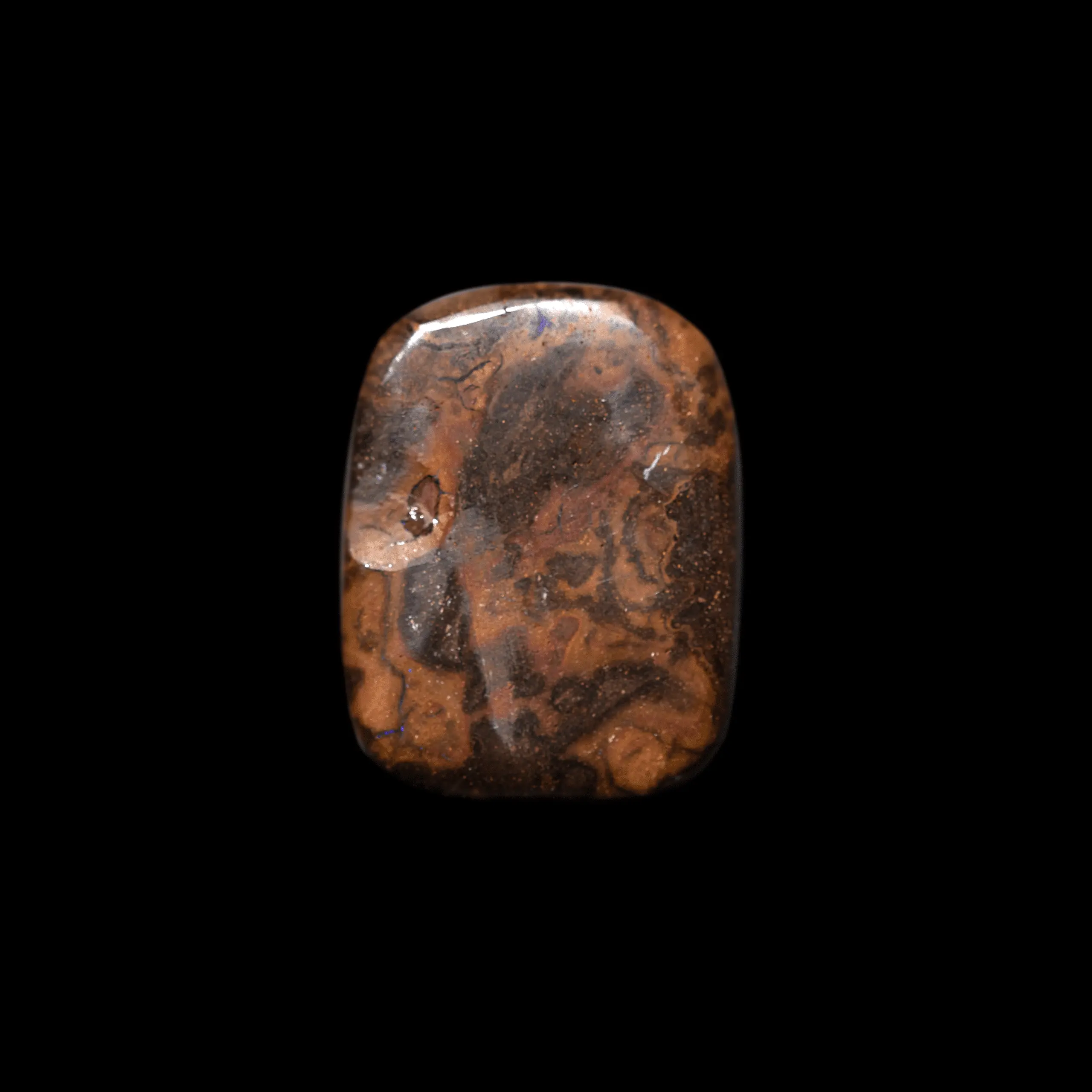 Brown rectangle studded with violet flakes (27.0 cts) - Image 4