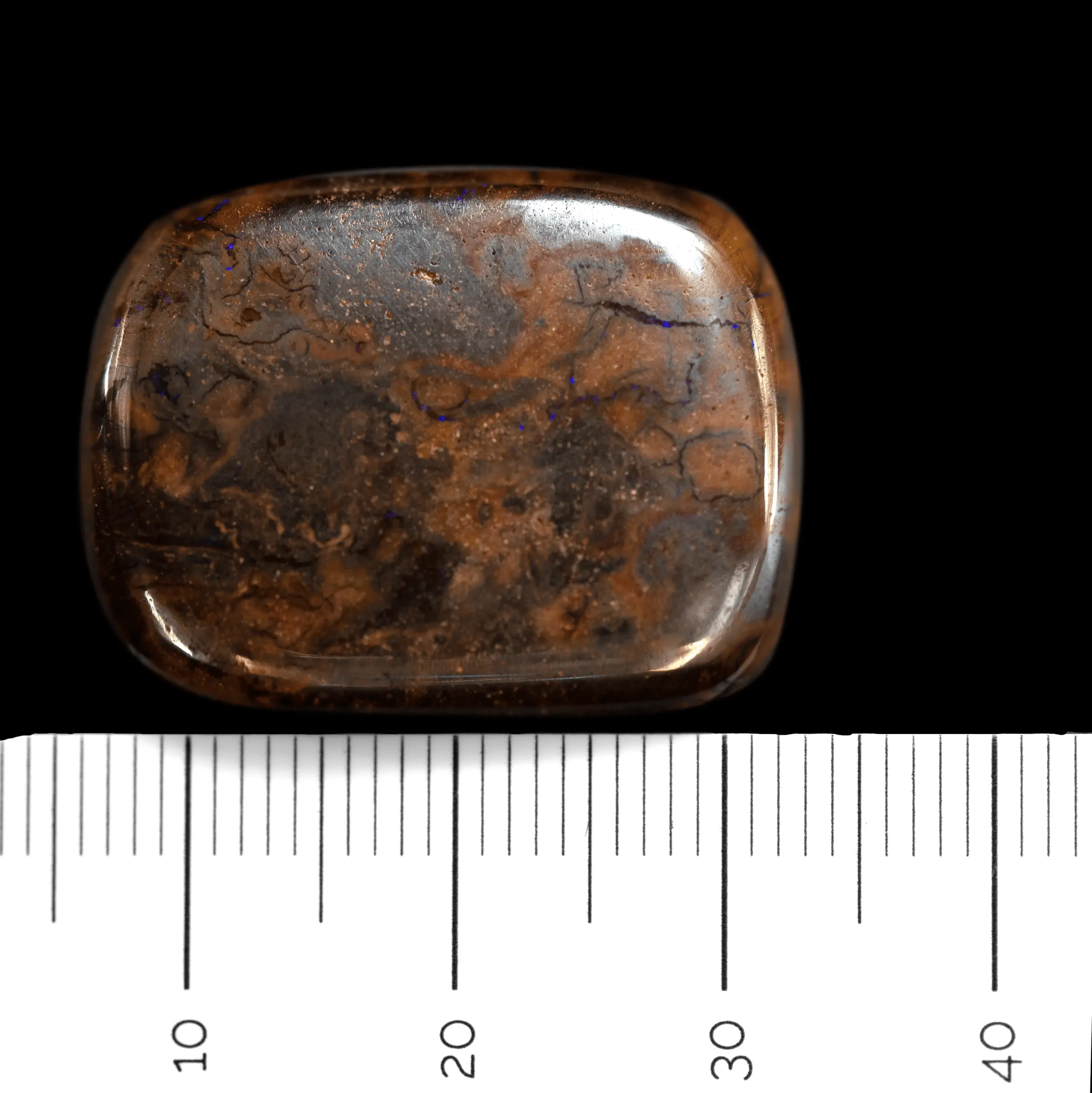 Brown rectangle studded with violet flakes (27.0 cts) - Image 5