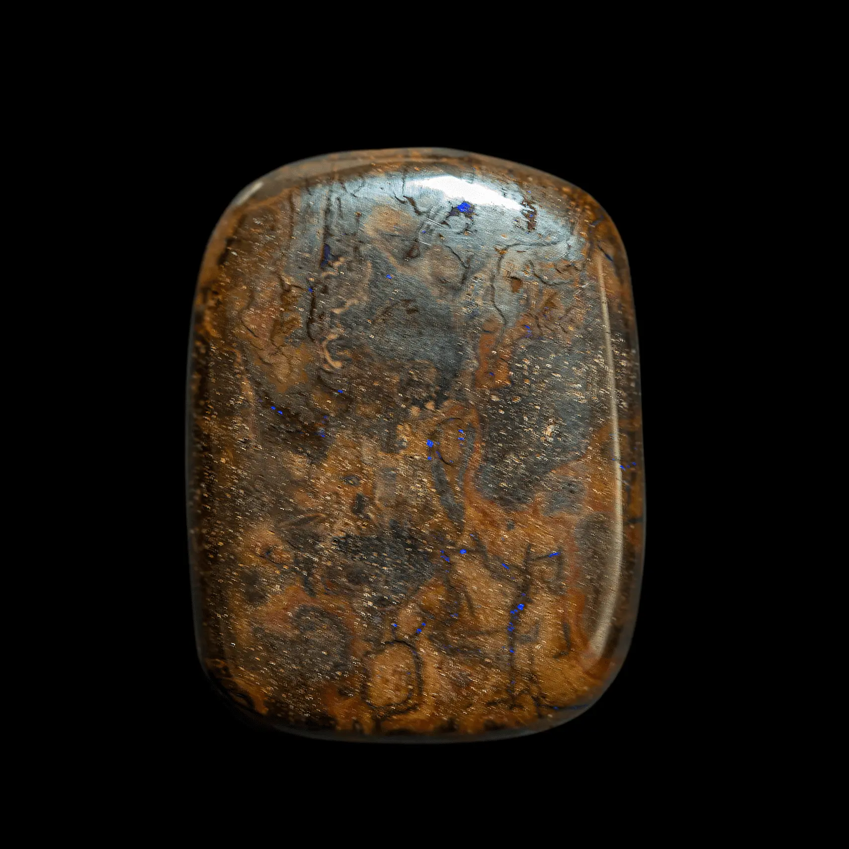 Brown rectangle studded with violet flakes (27.0 cts) - Image 3