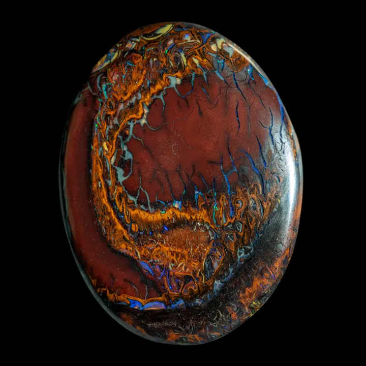 natural australian koroit opal with graphic pattern
