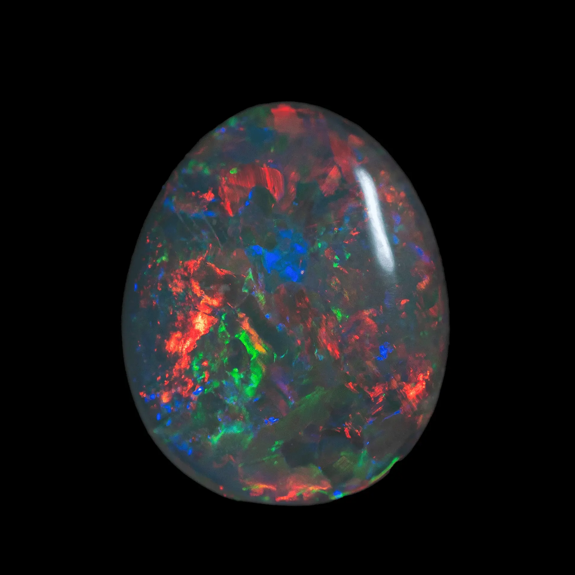 Magnifique opale sombre à dominante rouge, bleue et verte (1,4 ct) – Image 5