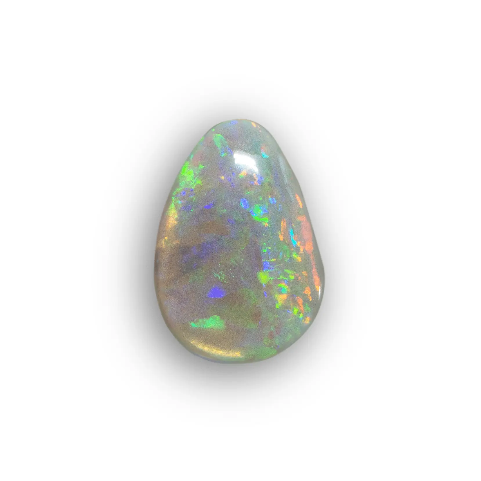 Larme d'opale de cristal sombre bleu, verte, orange et jaune (0,6 ct) – Image 4