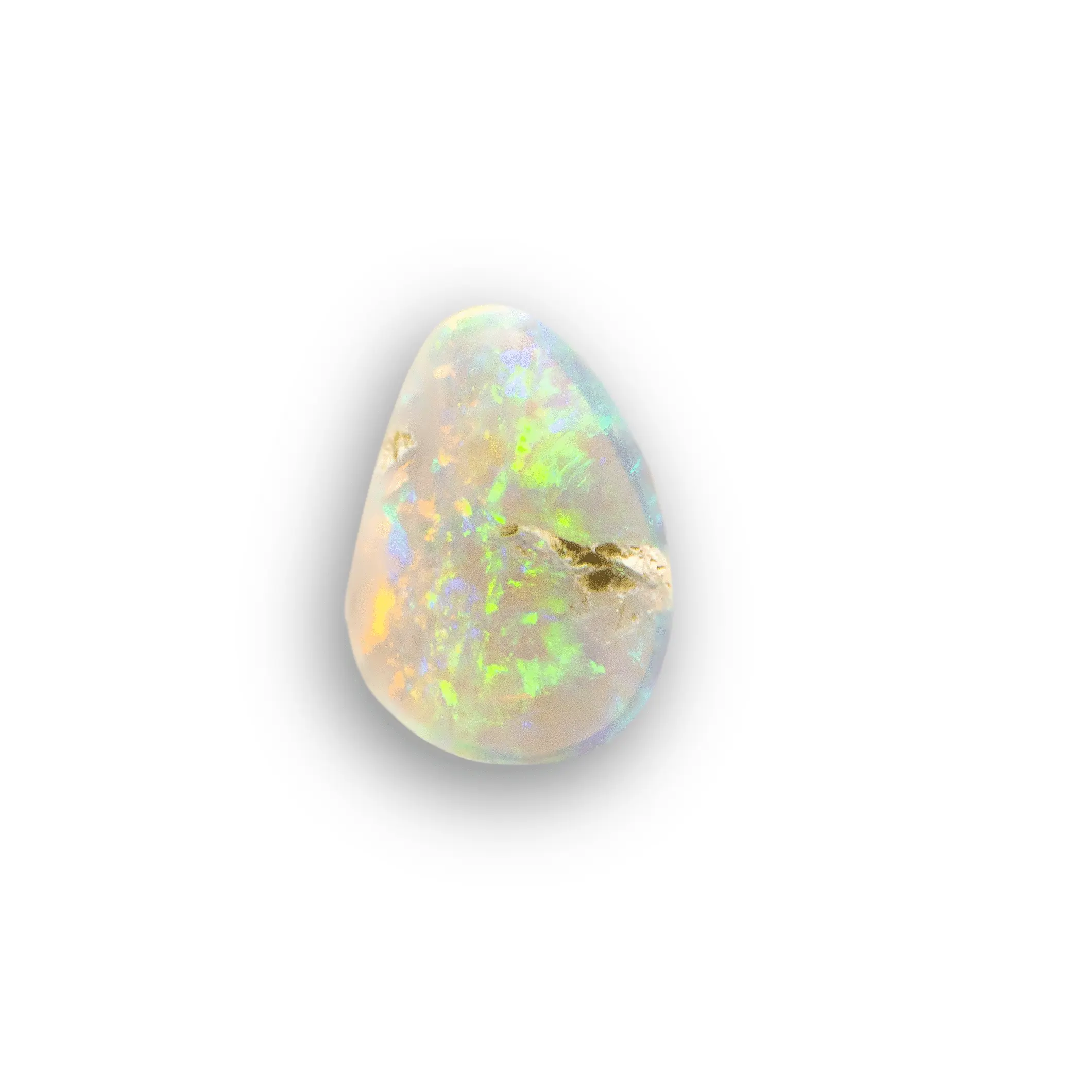 Larme d'opale de cristal sombre bleu, verte, orange et jaune (0,6 ct) – Image 5