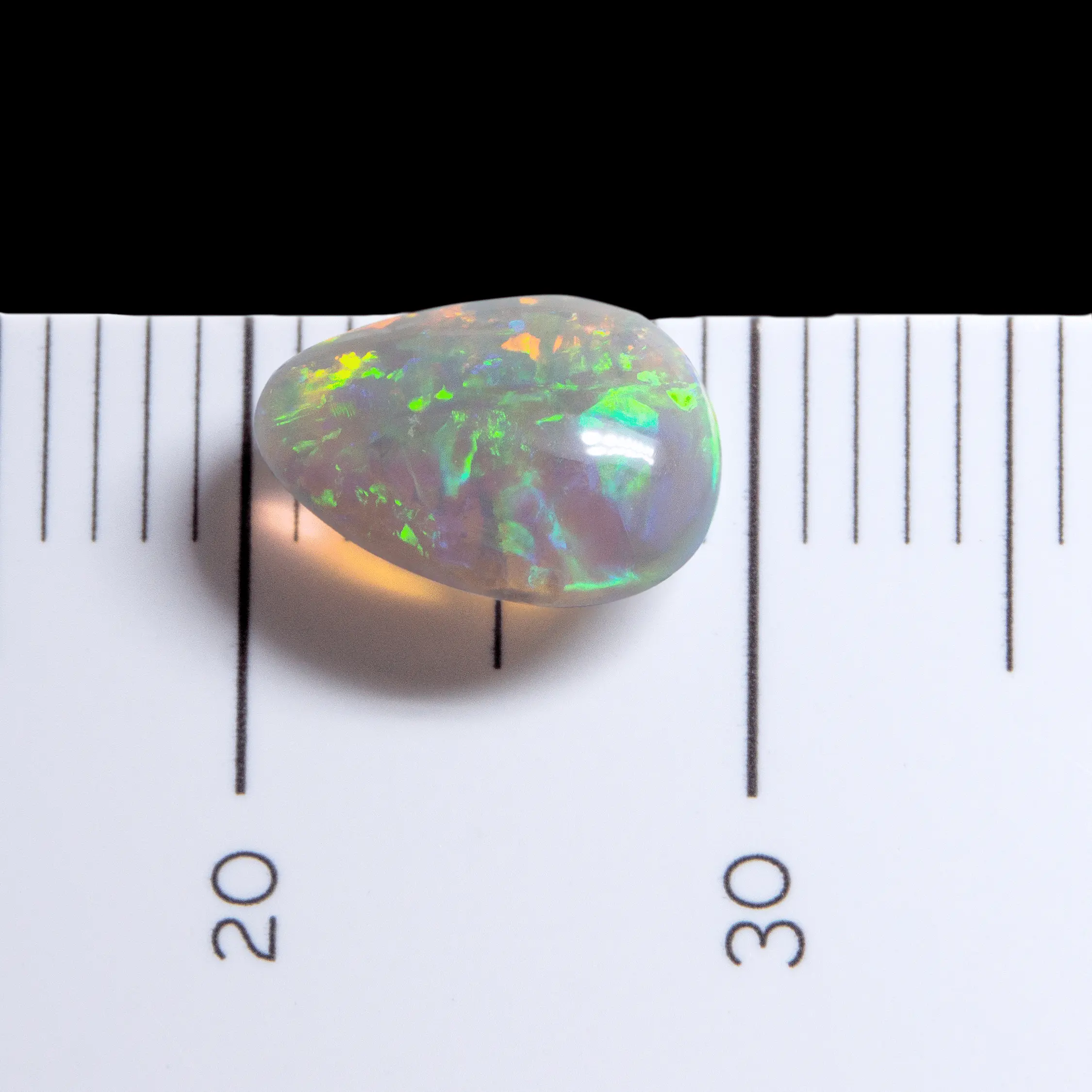 Larme d'opale de cristal sombre bleu, verte, orange et jaune (0,6 ct) – Image 6