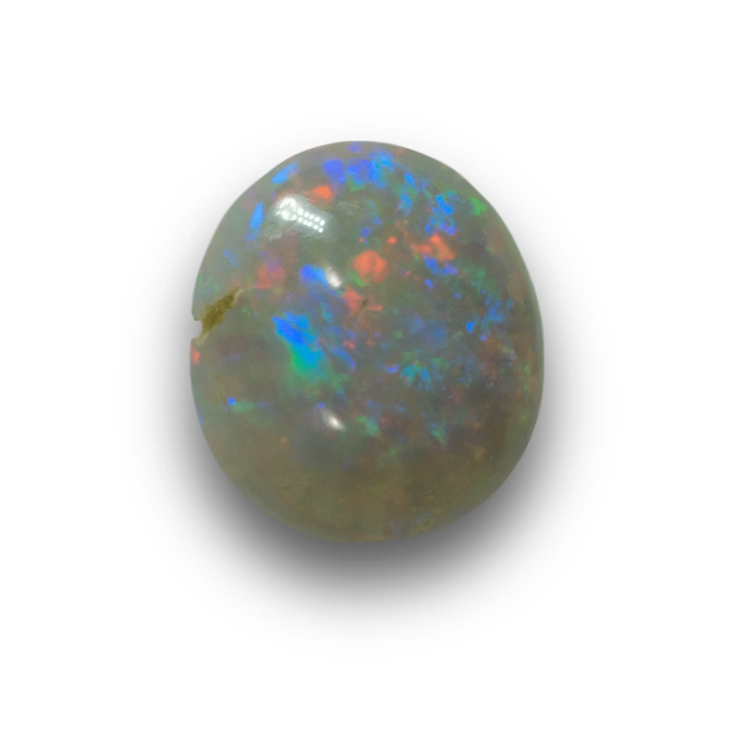 Joli petit cabochon d'opale sombre multicolore (0,1 ct) – Image 3