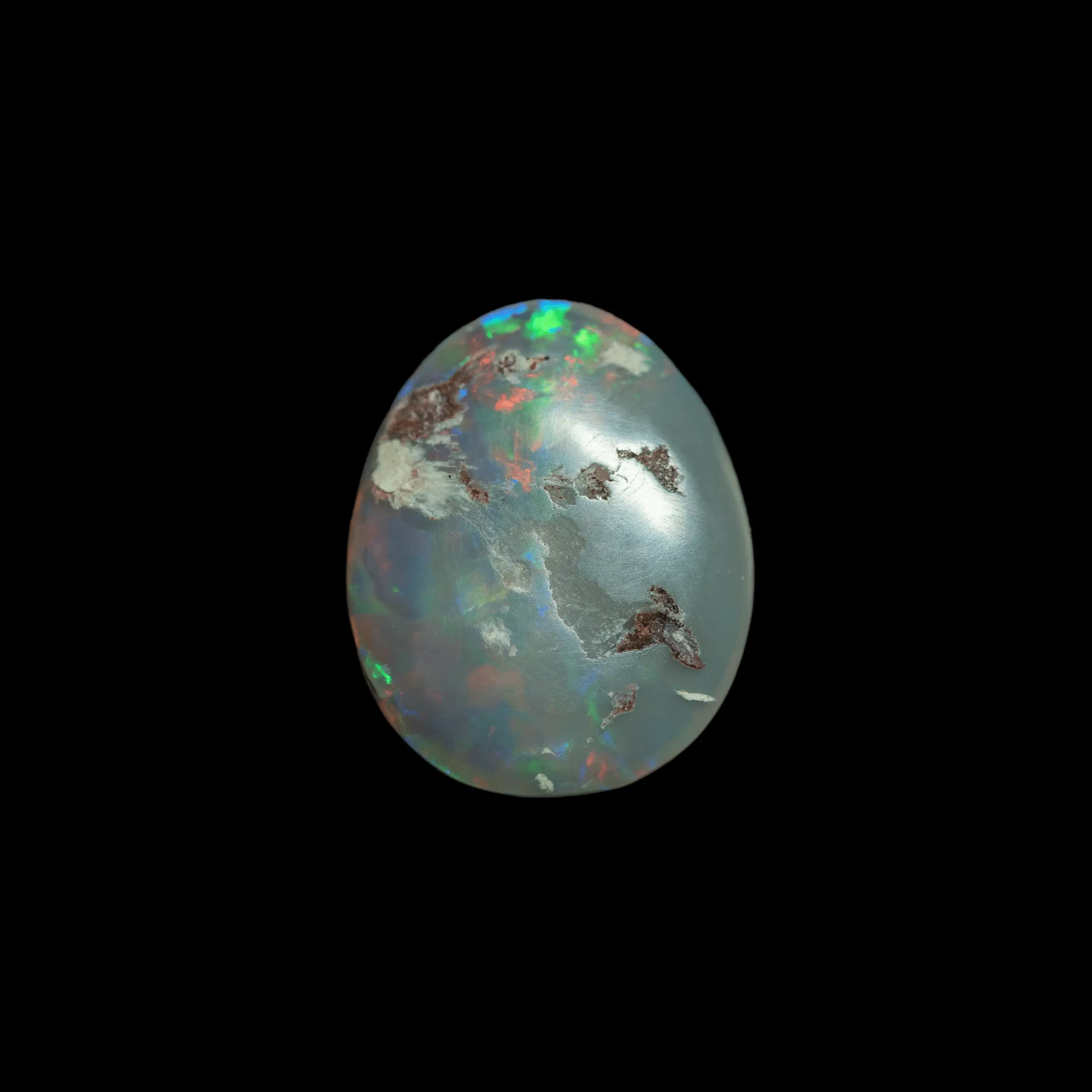 Magnifique opale sombre à dominante rouge, bleue et verte (1,4 ct) – Image 6