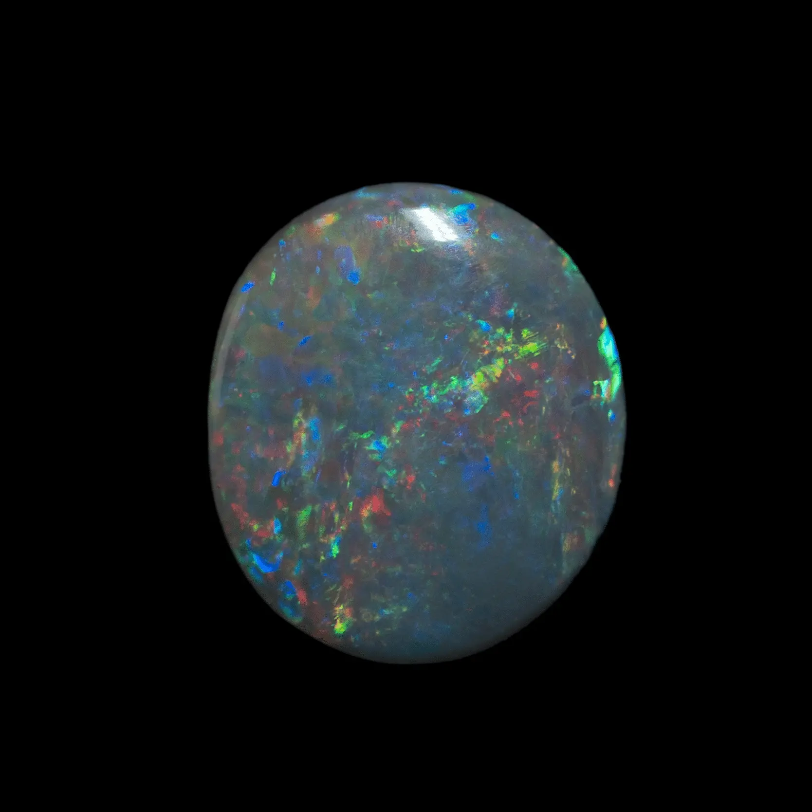 Opale sombre multicolore a diffraction dominante rouge et bleue (0,9 ct) – Image 3