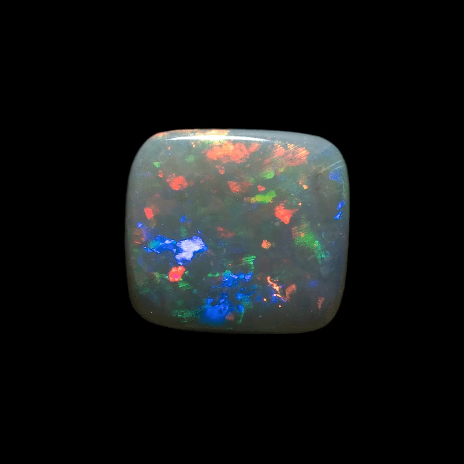 Opale noire en rectangle rouge et multicolore (0,9 ct) – Image 3
