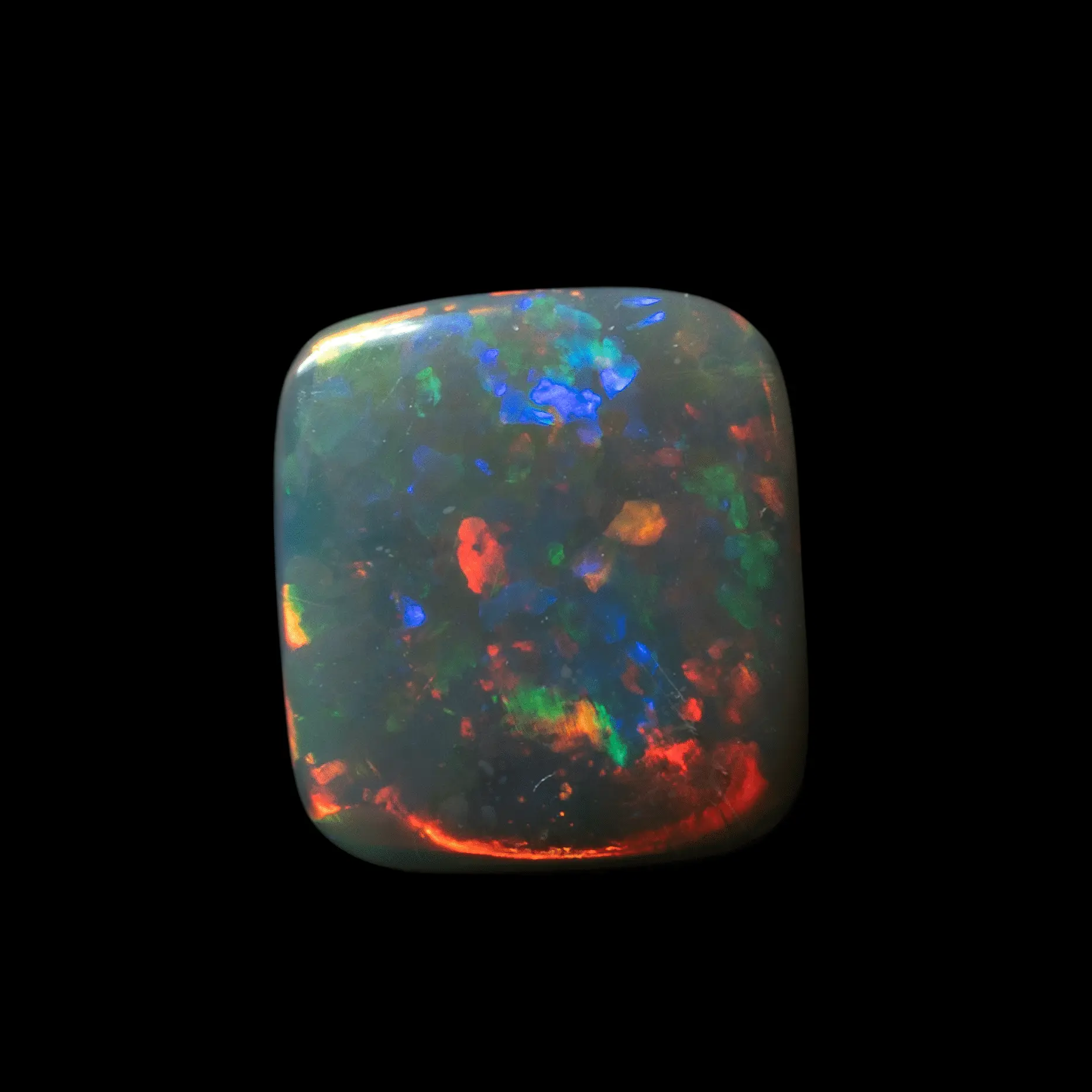 Opale noire en rectangle rouge et multicolore (0,9 ct) – Image 4