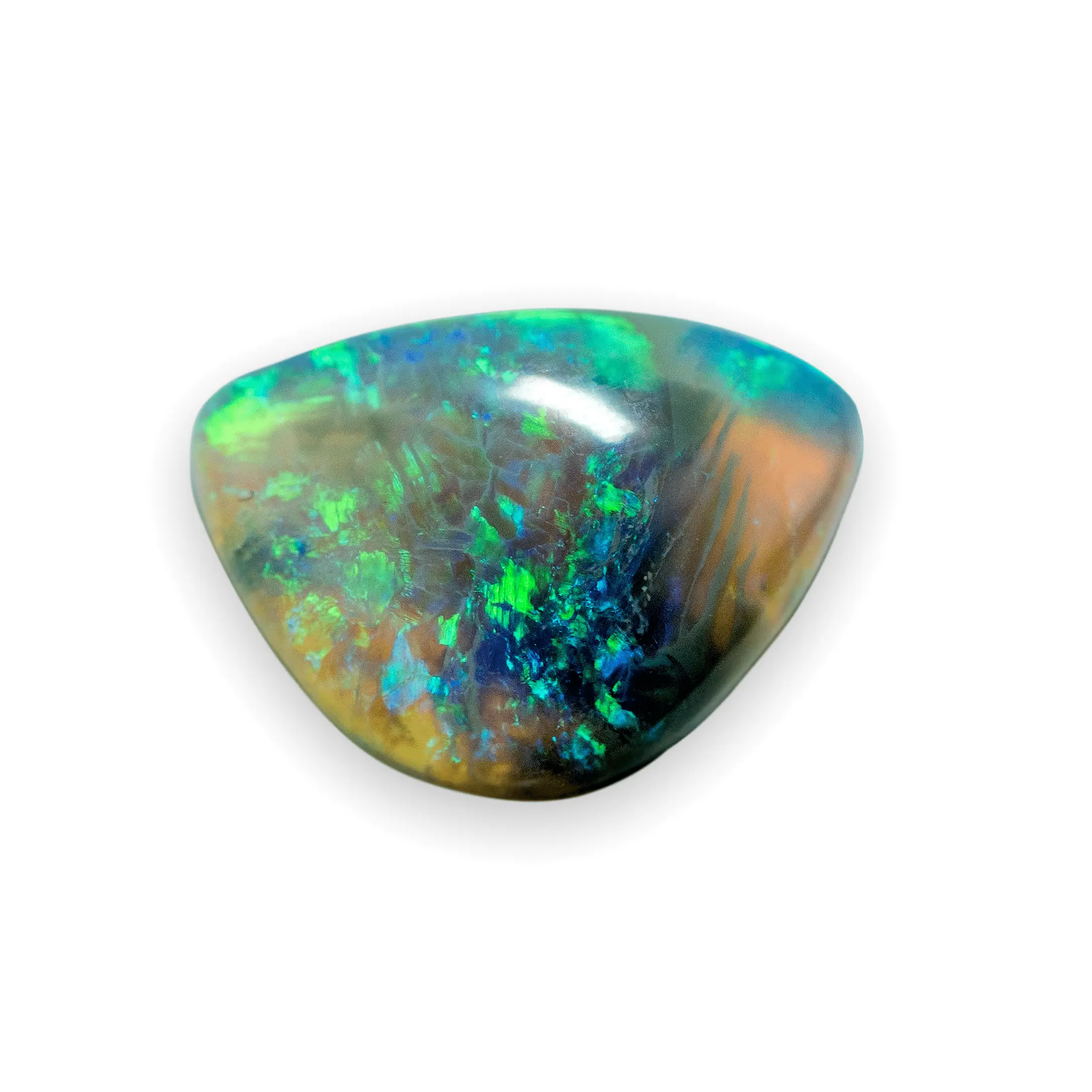 Blue and green trapezoid crystal opal (0.9 ct) - Image 3