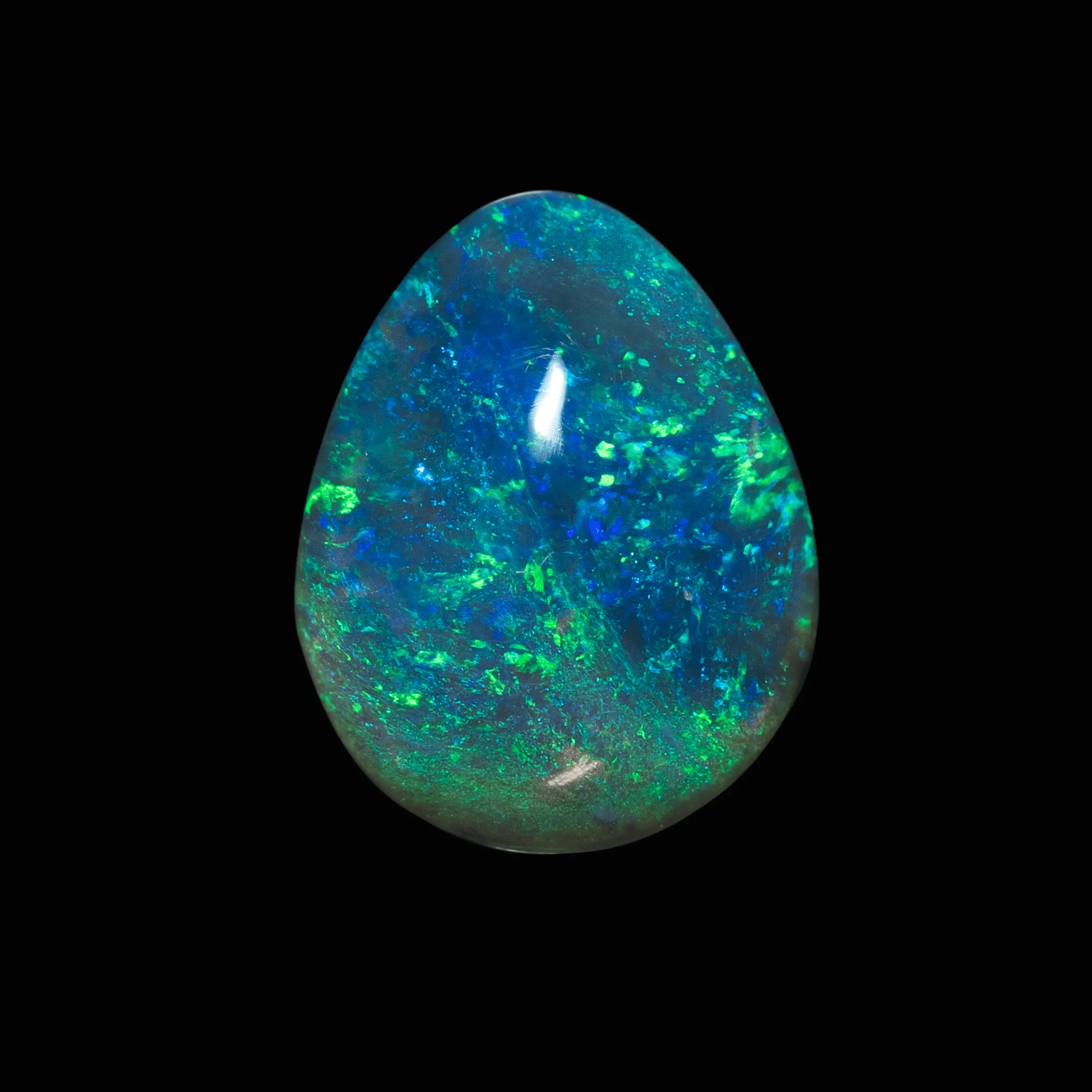 natural australian opal dark crystal blue and green