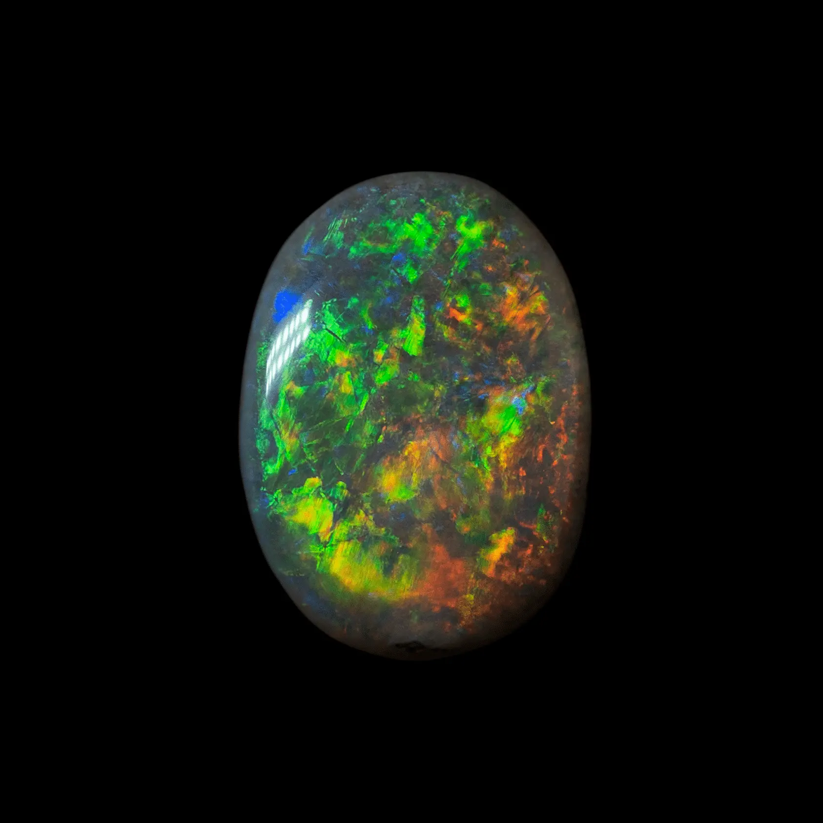 Lovely green, yellow and orange white opal cabochon (1.3 ct) - Image 4