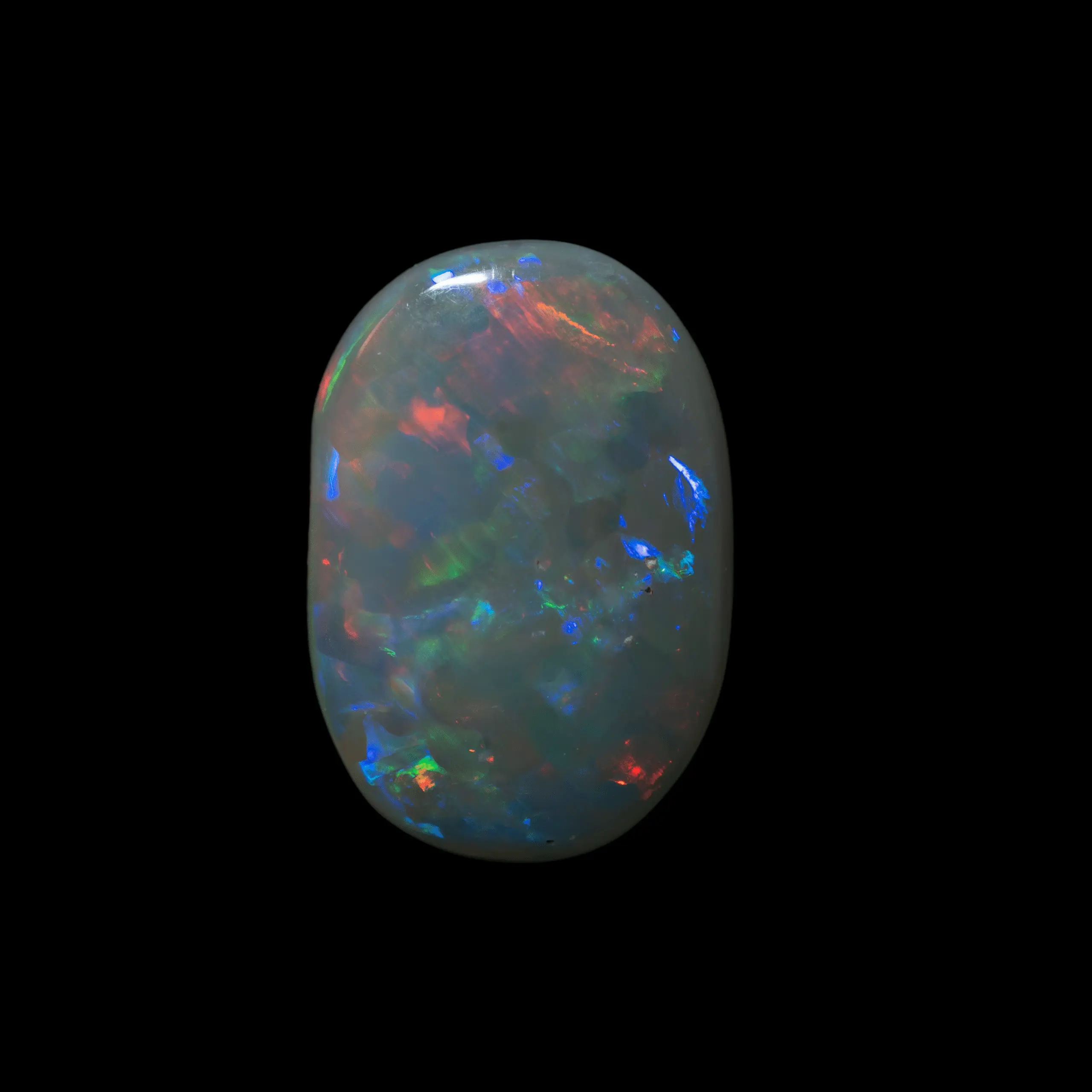 Ovale d'opale sombre rougeoyante (0,9 ct) – Image 5