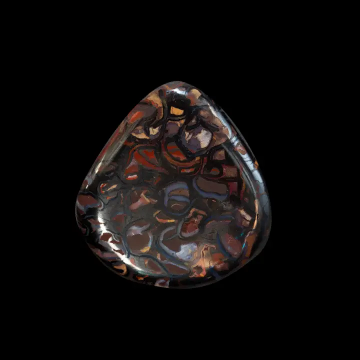 Natural Australian Koroit opal, beautiful pear-shaped Koroit opal weighing 29.7 carats with colorful and contrasting geometric patterns