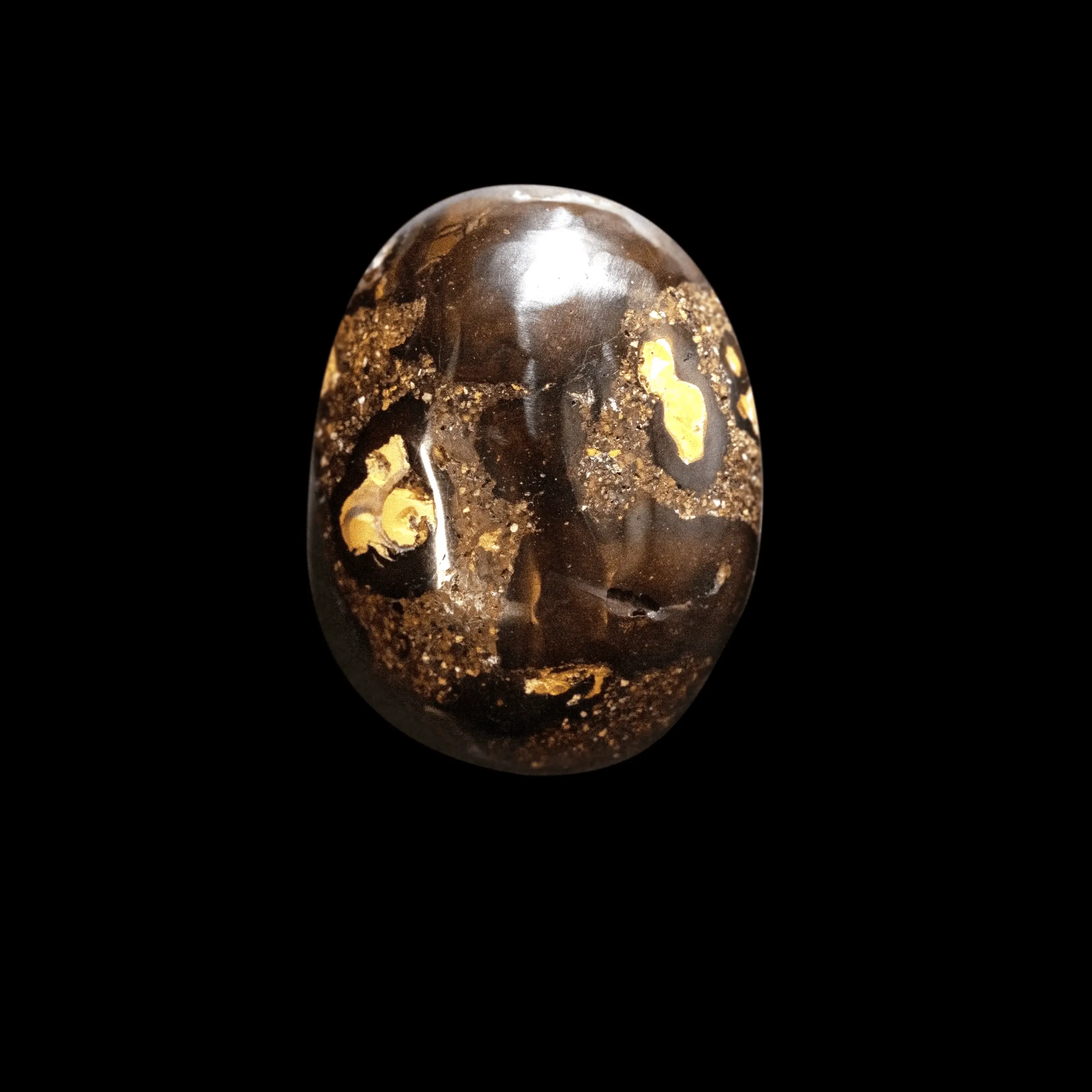 Cabochon d'opale koroit décoré de jaune et violet (24,8 cts) – Image 4