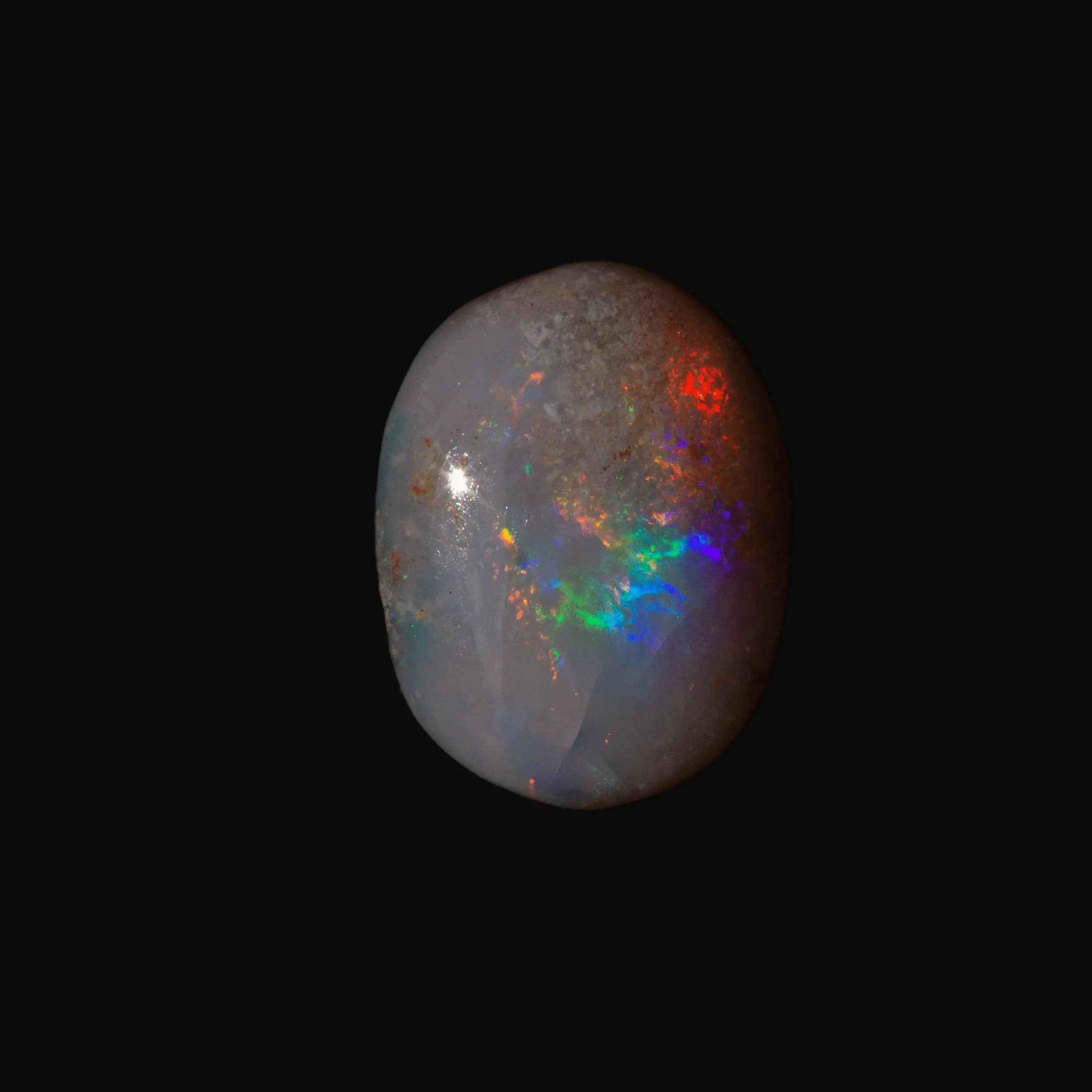Petit cabochon opalisé orange et bleu (0,7 ct) – Image 4