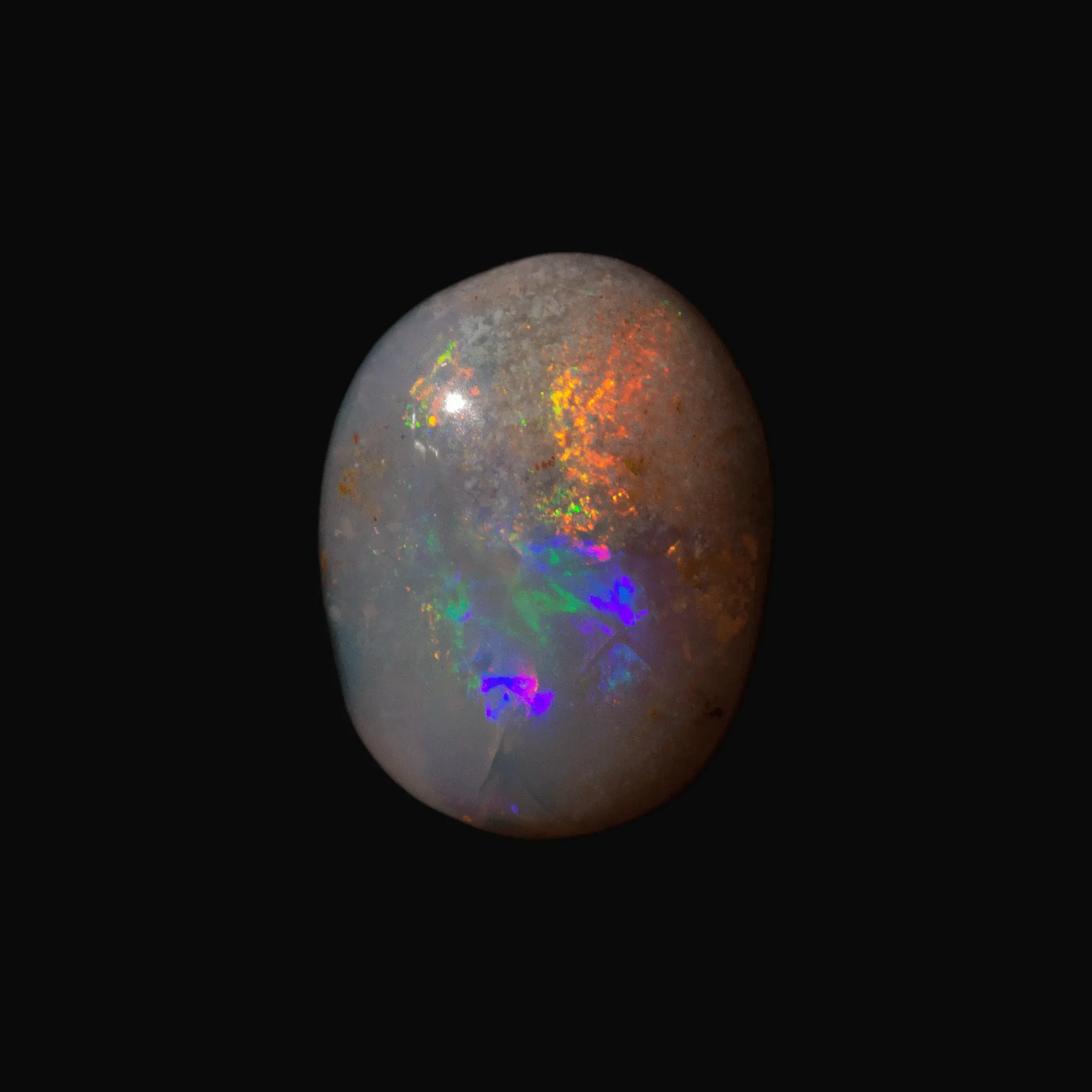 Petit cabochon opalisé orange et bleu (0,7 ct) – Image 5