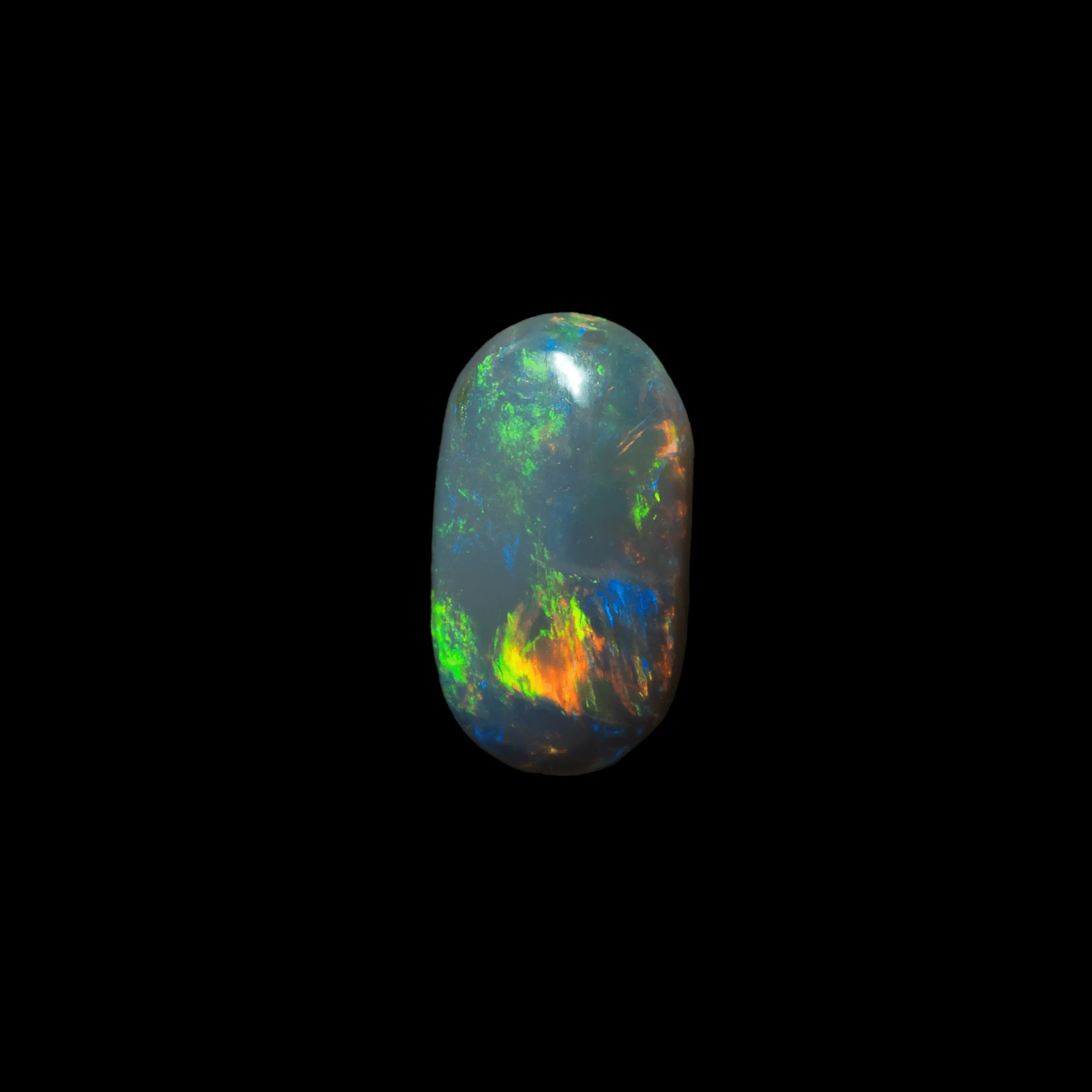 Ovale d'opale cristal sombre bleu-vert et jaune (0,4 ct) – Image 3