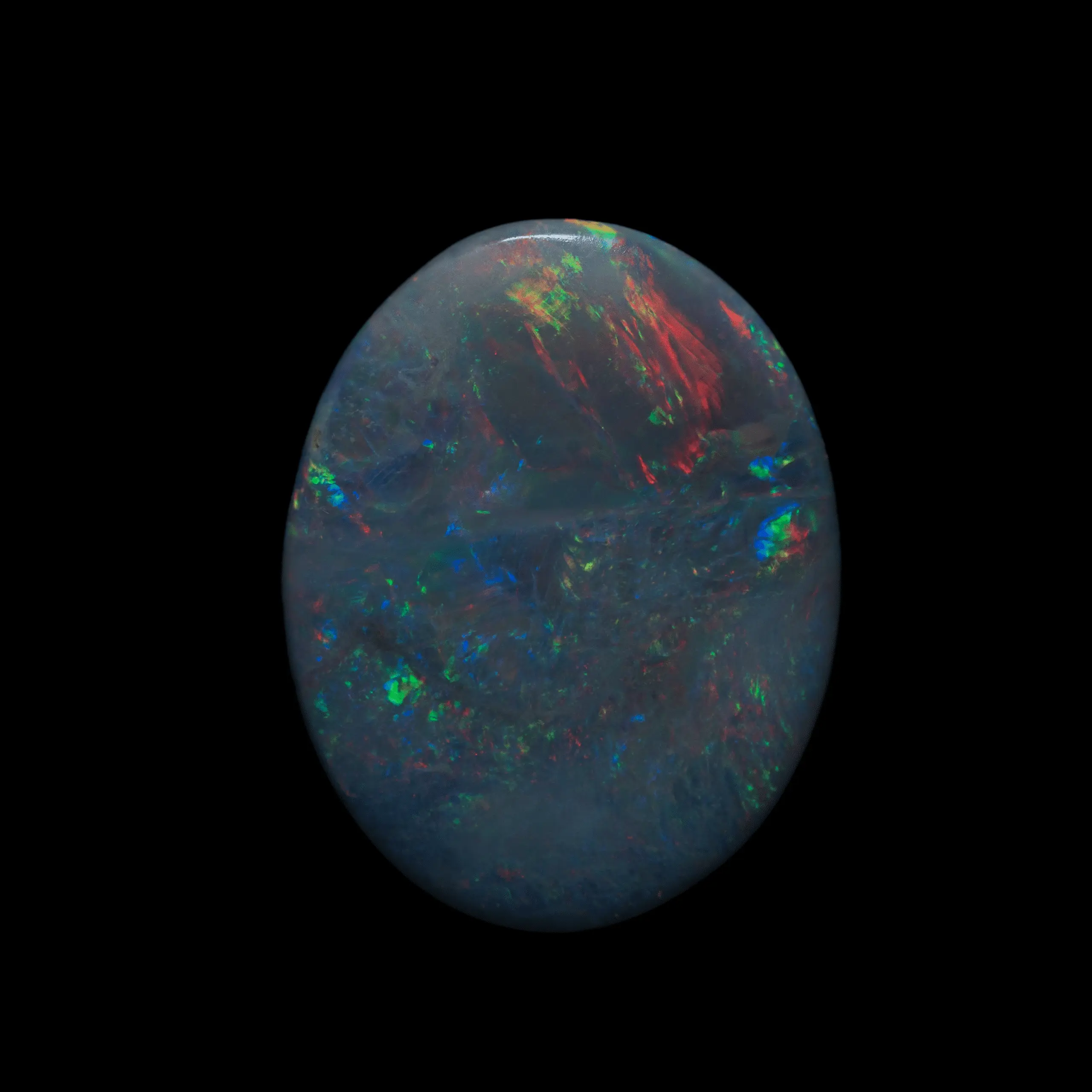 Magnifique cabochon d'opale sombre bleue, verte et rouge (5,2 cts) – Image 3