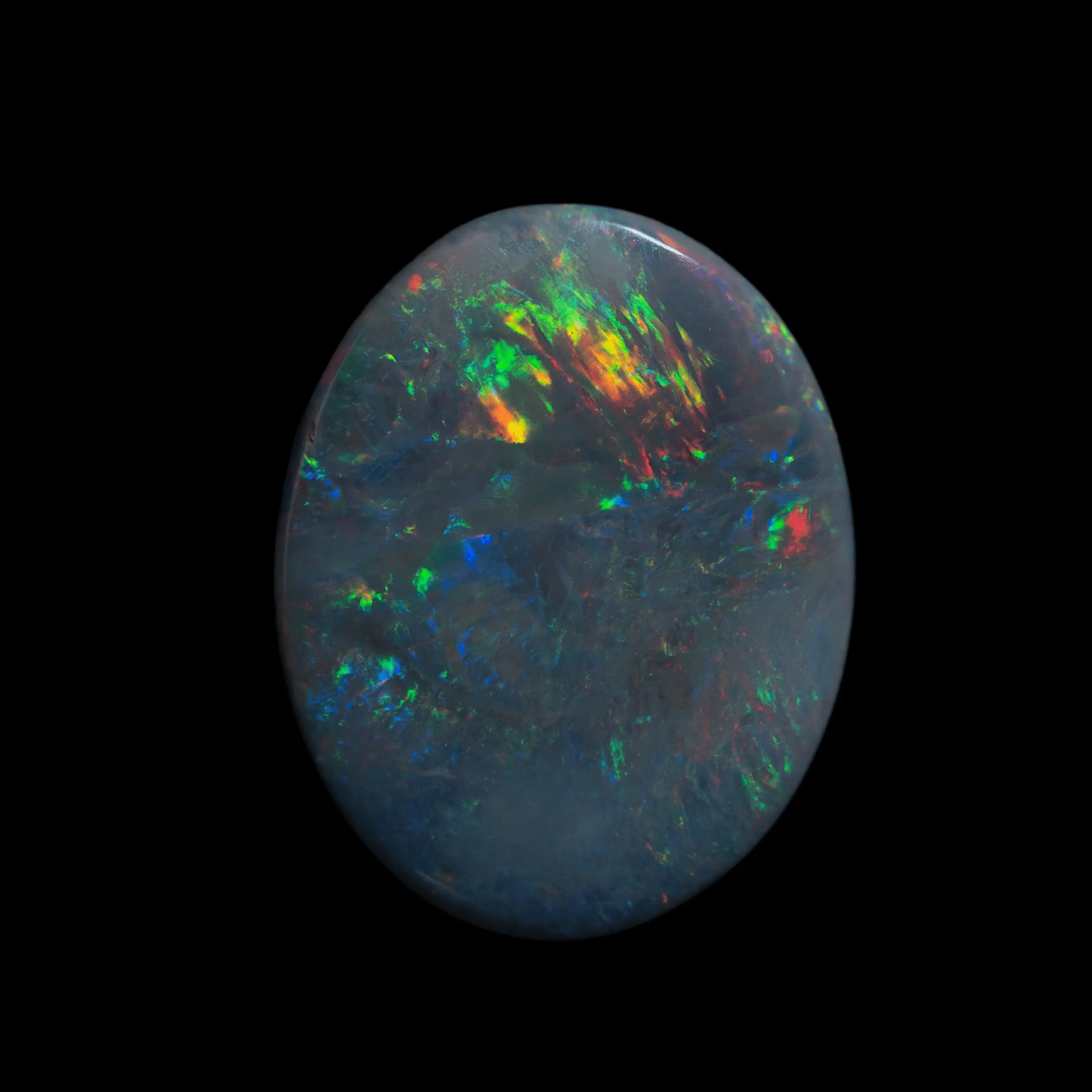 Magnifique cabochon d'opale sombre bleue, verte et rouge (5,2 cts) – Image 4