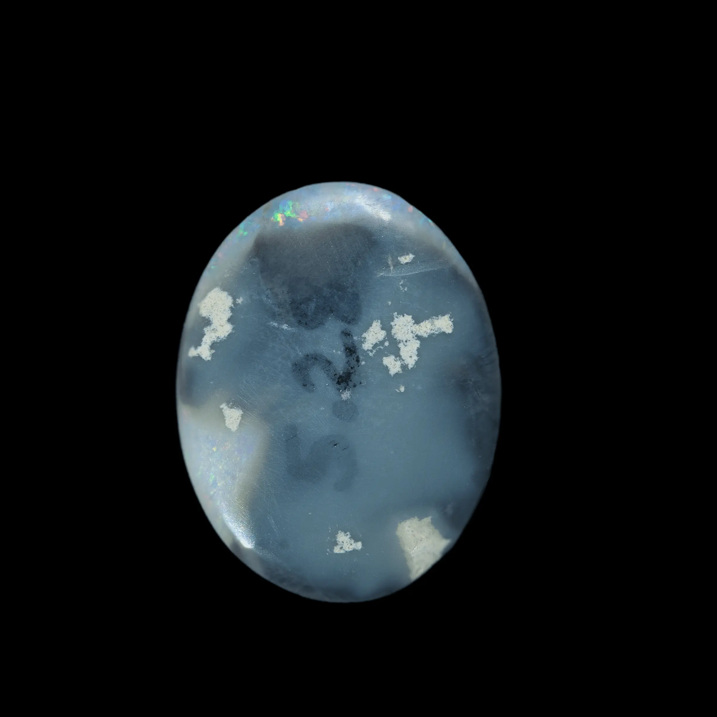 Magnifique cabochon d'opale sombre bleue, verte et rouge (5,2 cts) – Image 6