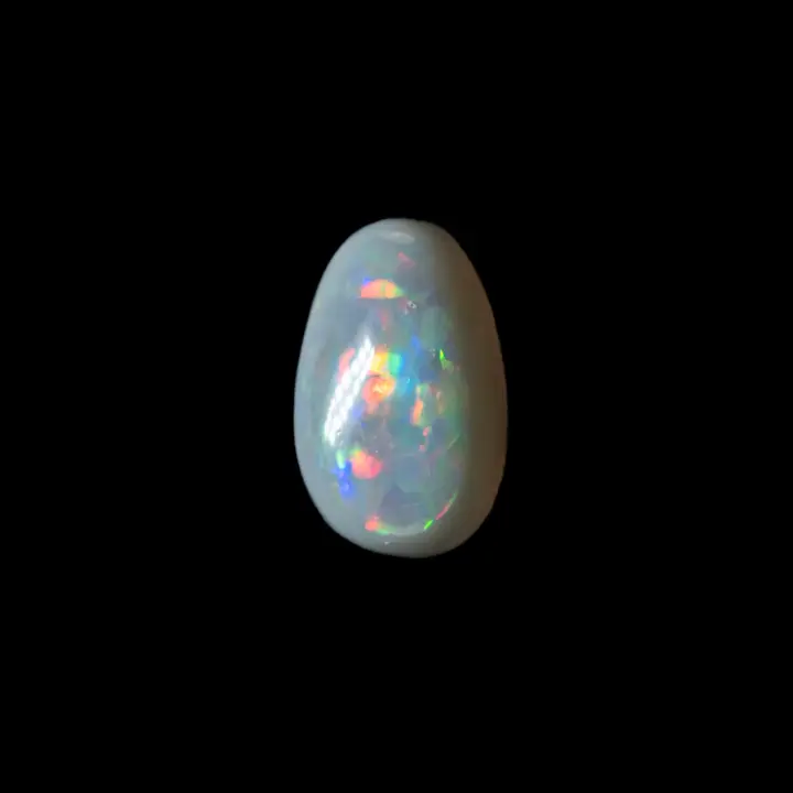 Opale naturelle australienne des mines de Lightning Ridge, cabochon de 1,4 carats d'opale sombre à brillance rouge, verte et bleue