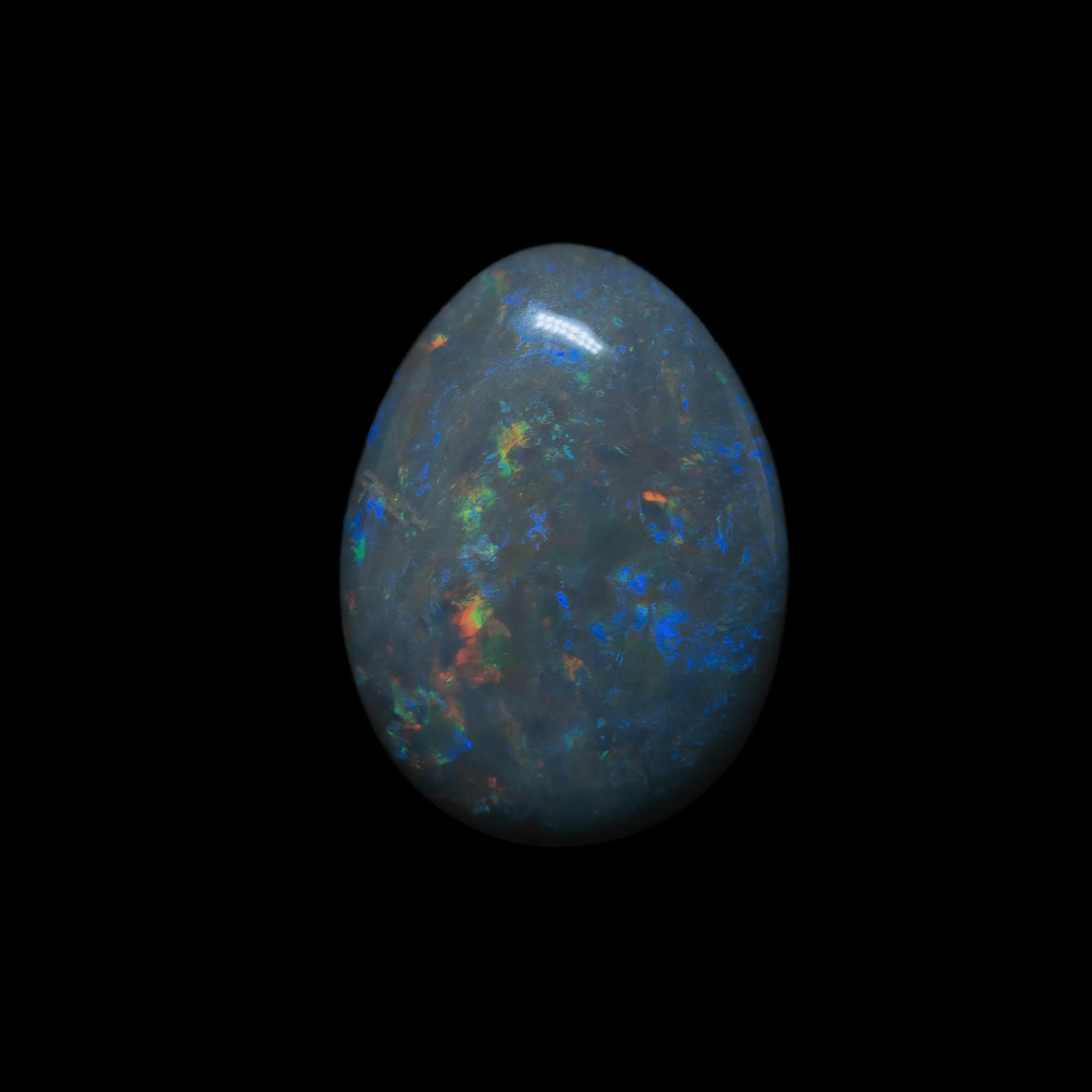Opale naturelle australienne des mines de Lightning Ridge, joli cabochon d'opale sombre multicolore de 2,3 carats