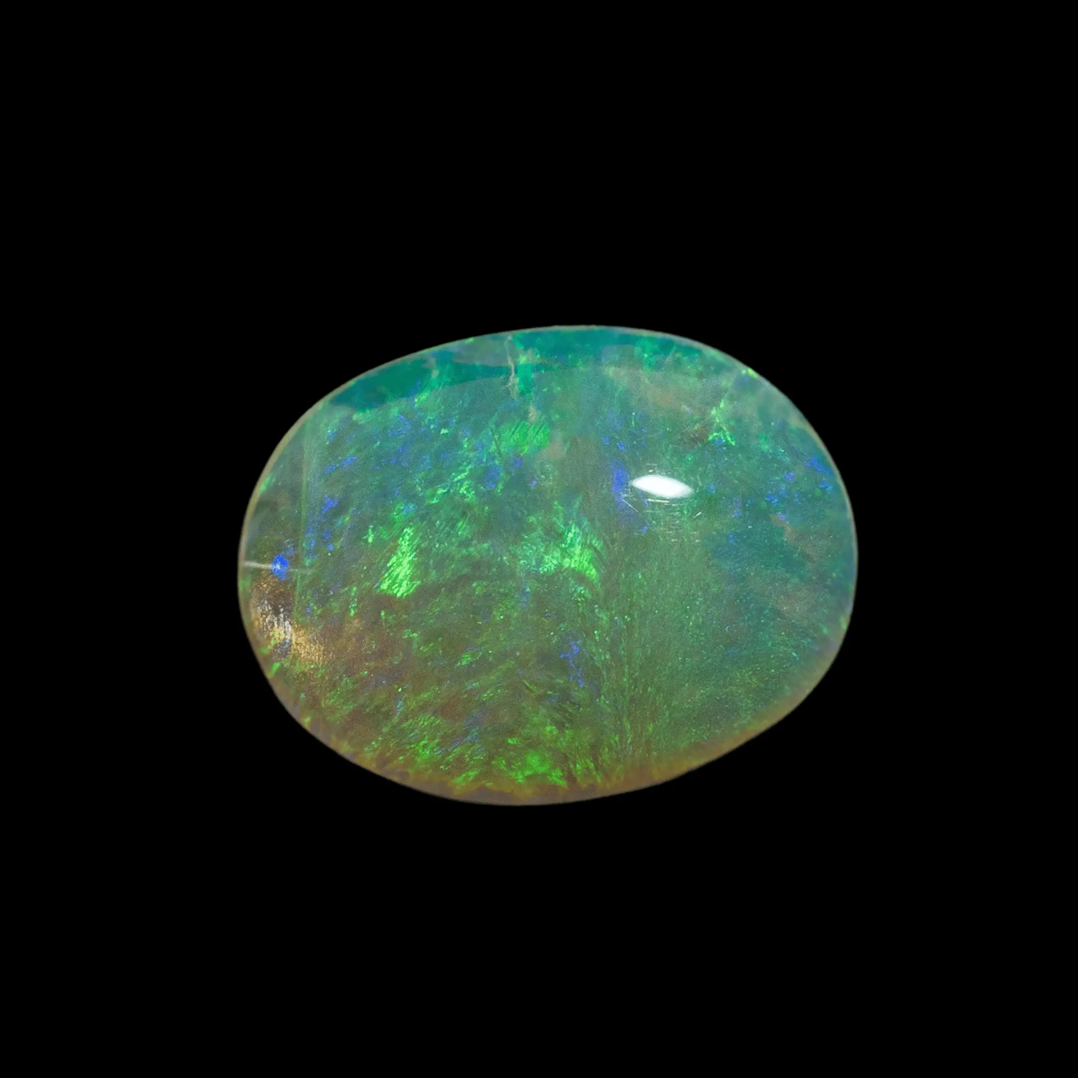 Cabochon d'opale cristal translucide vert (0,9 ct) – Image 3