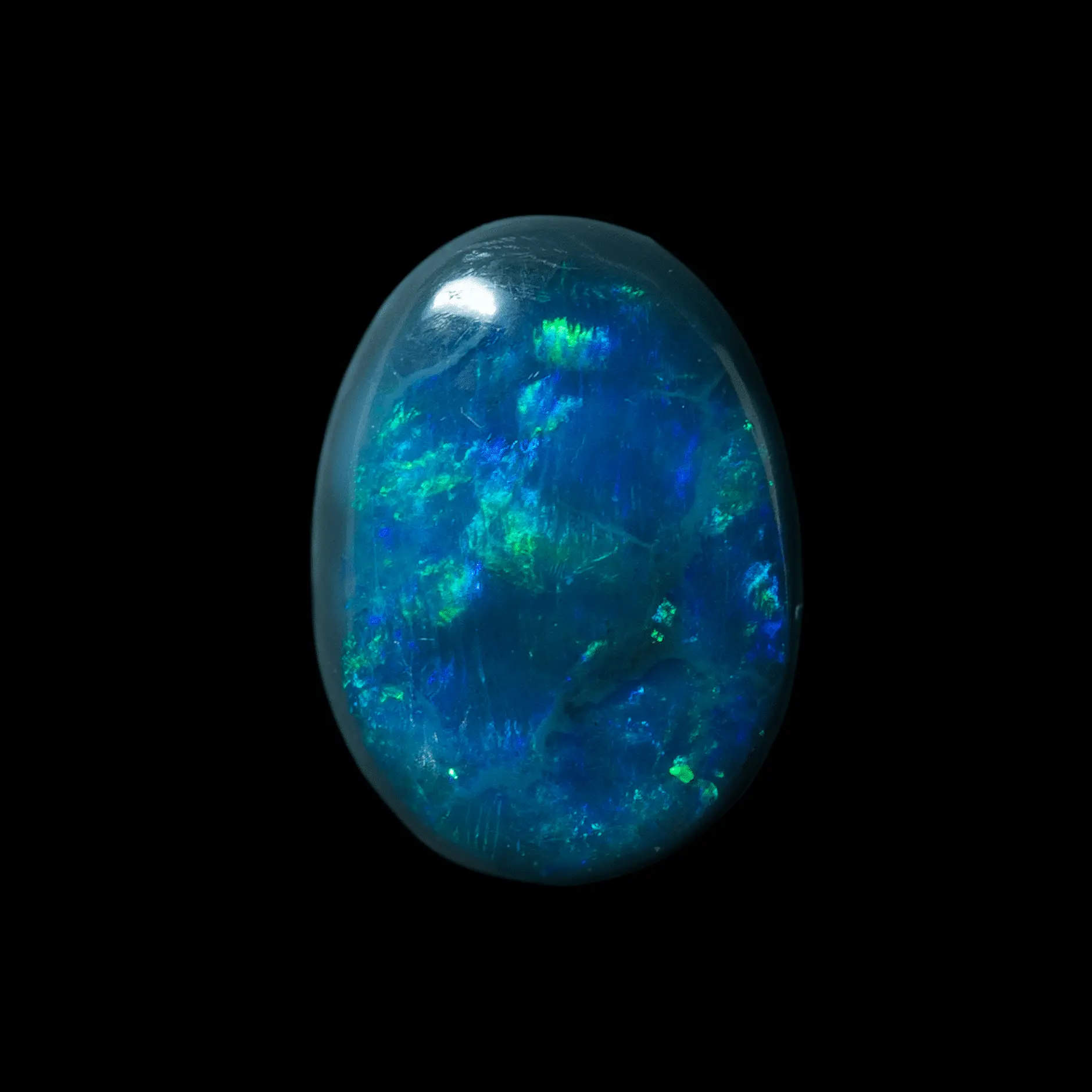 Cabochon d'opale noire bleue et verte (1,6 ct) – Image 3