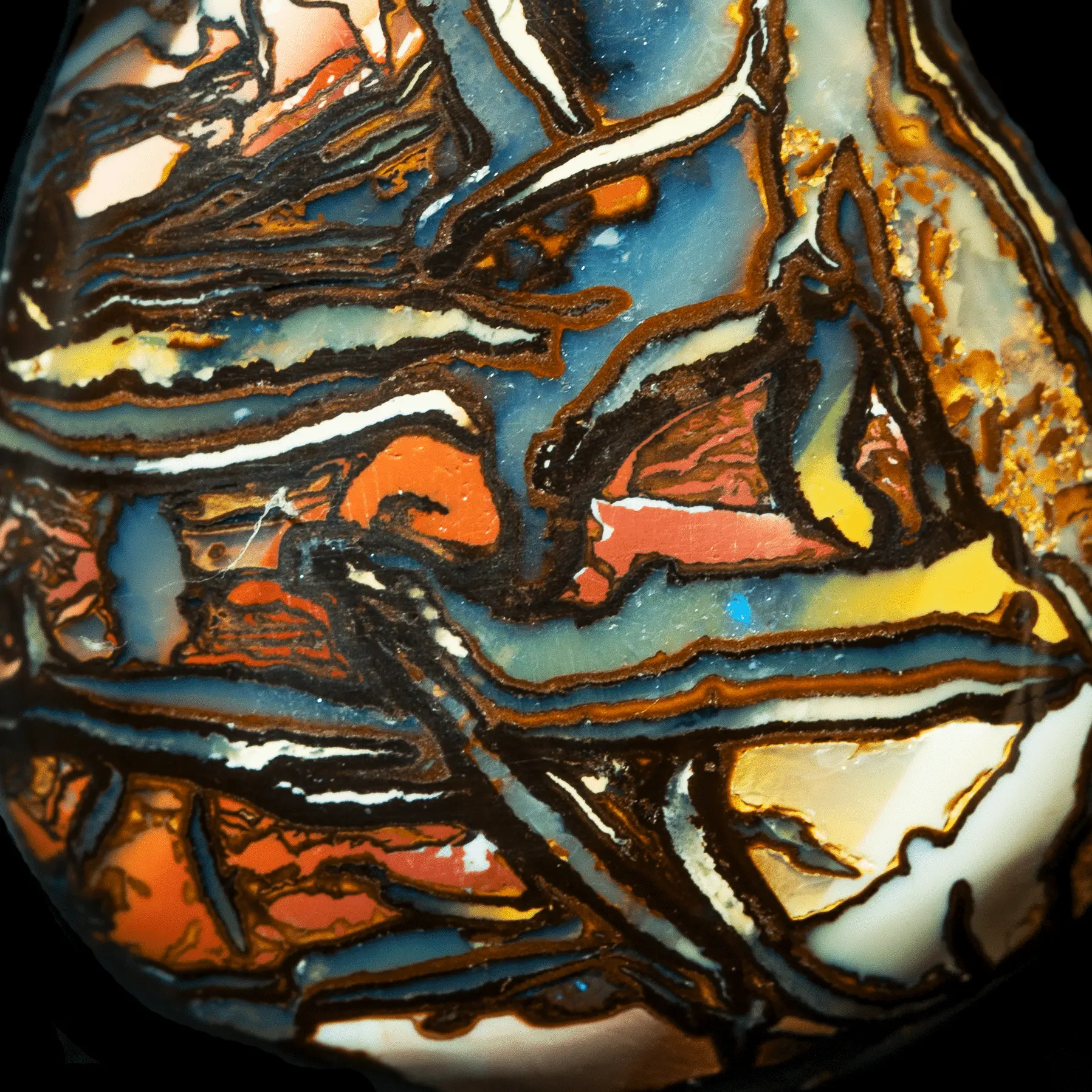 Koroit opal with contrasting geometric patterns (19.2 cts) - Image 2