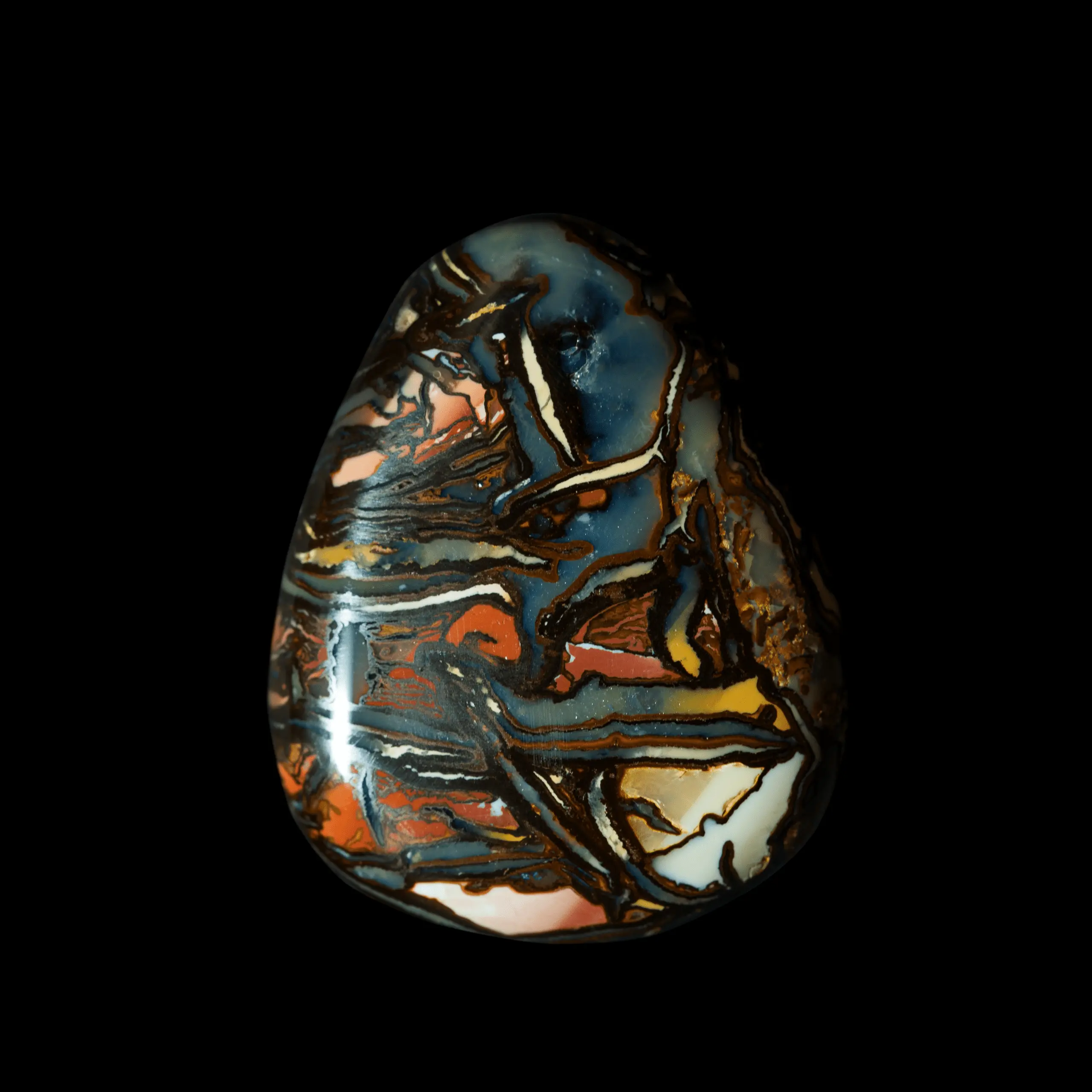 Koroit opal with contrasting geometric patterns (19.2 cts) - Image 3