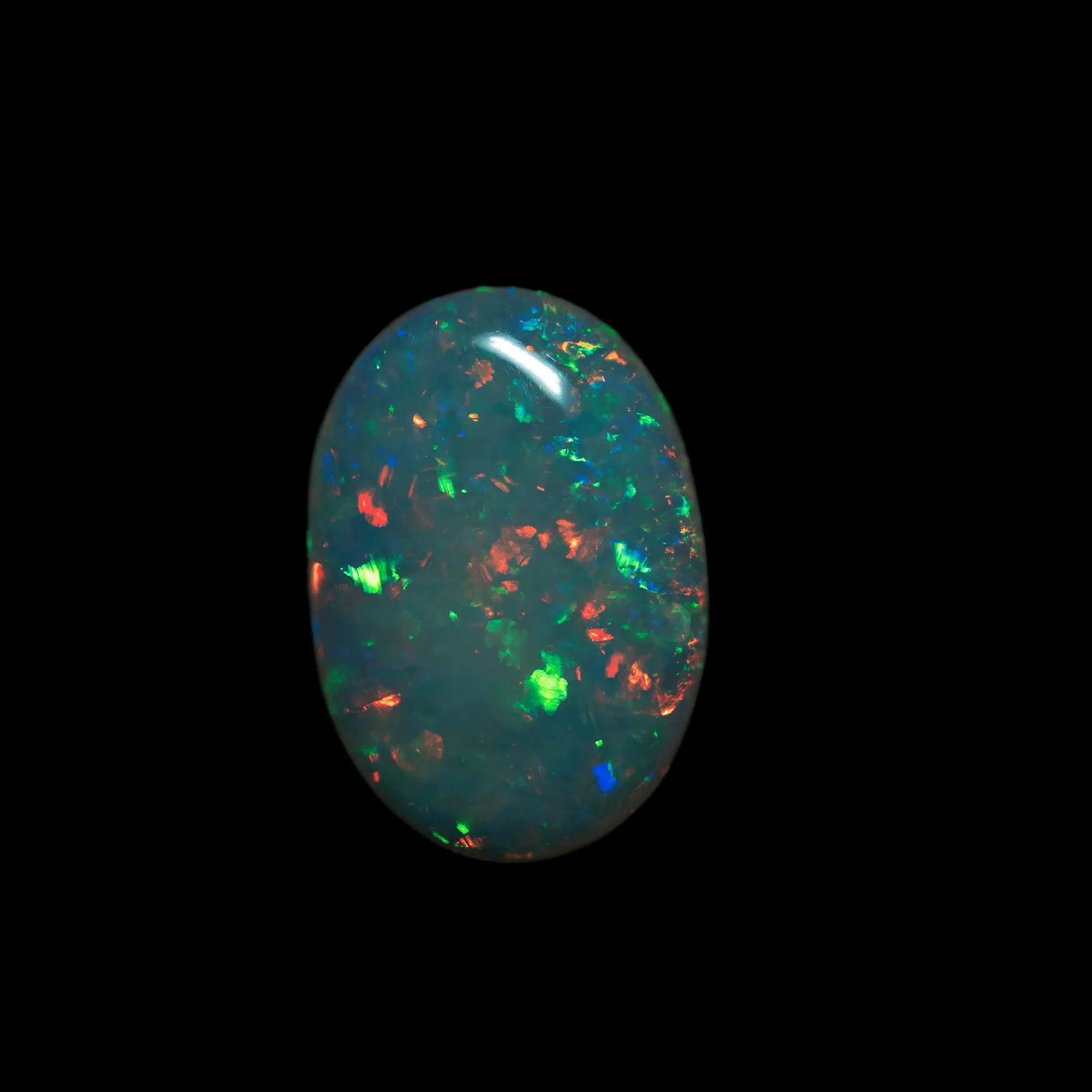 Brilliant green, red and blue Brazilian oval opal (6.6 cts) - Image 7