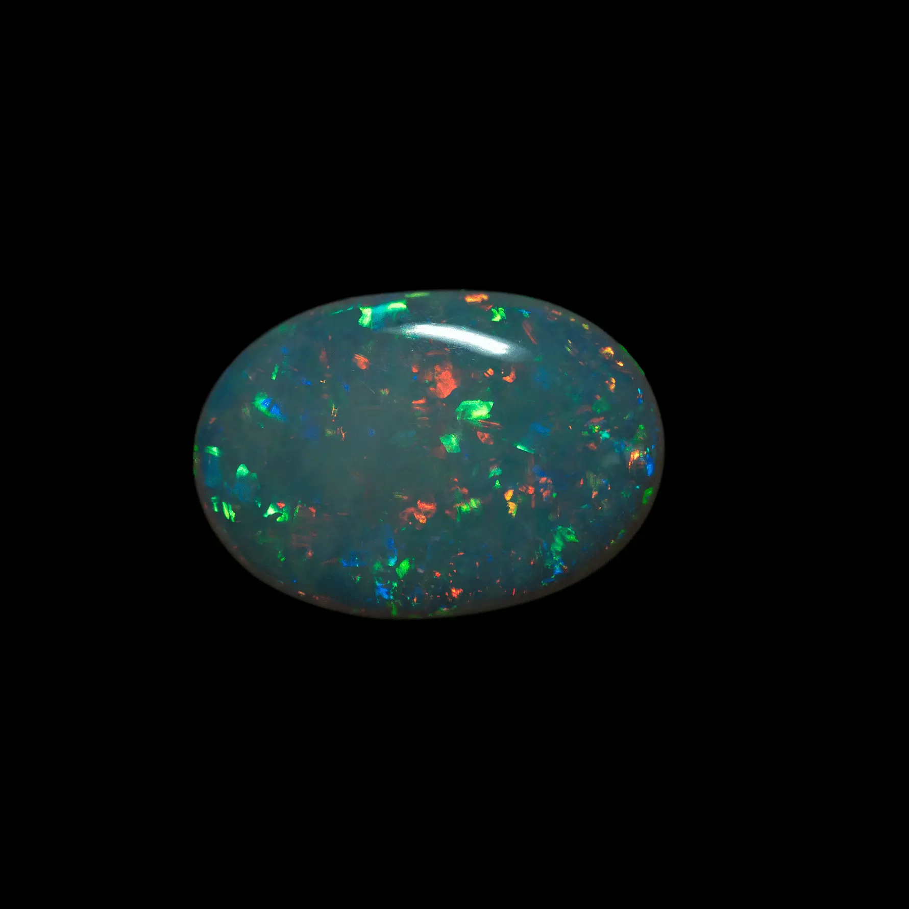 Brilliant green, red and blue Brazilian oval opal (6.6 cts) - Image 8