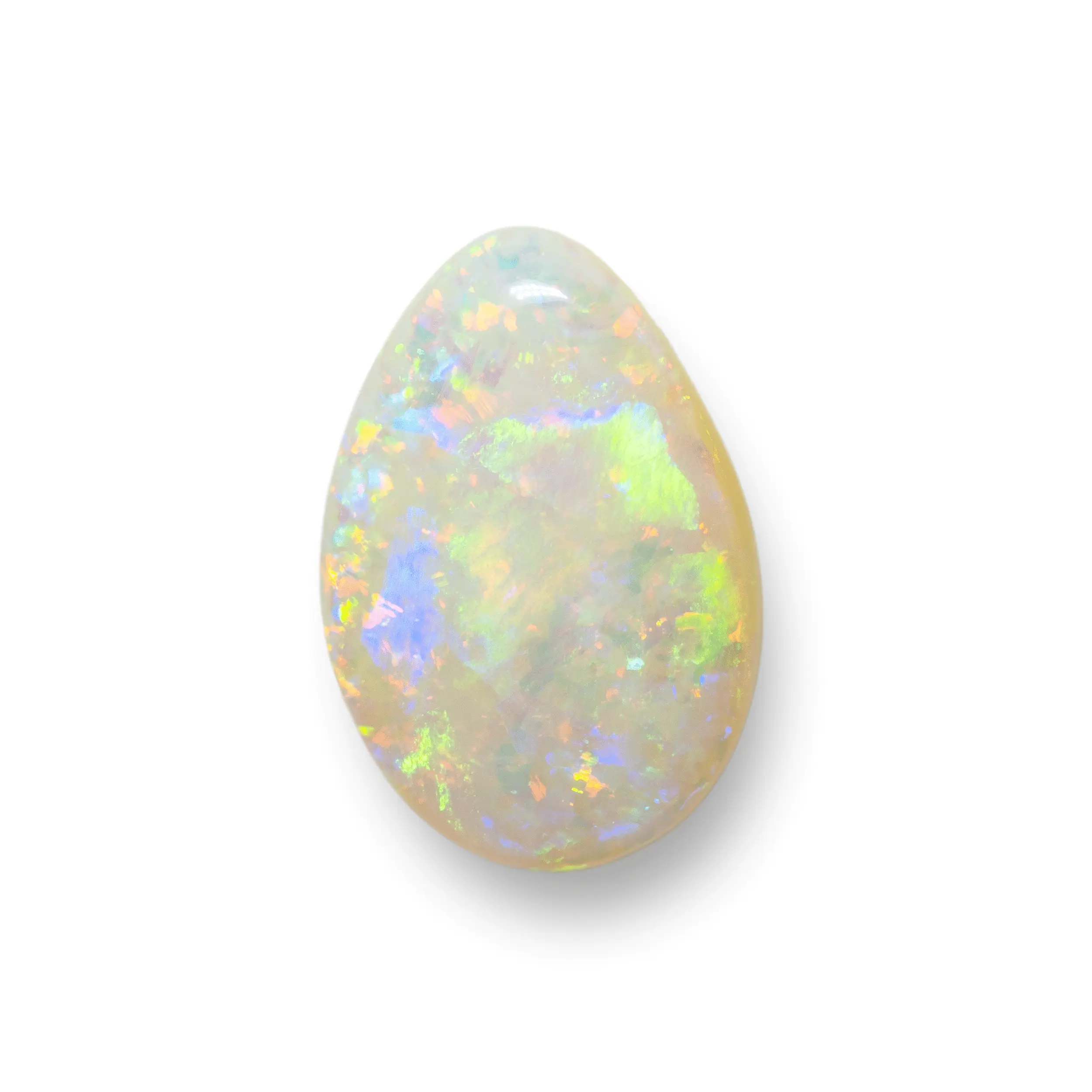 Cabochon of Brazilian opal, very bright green, orange, red and purple (7.5 cts) - Image 3
