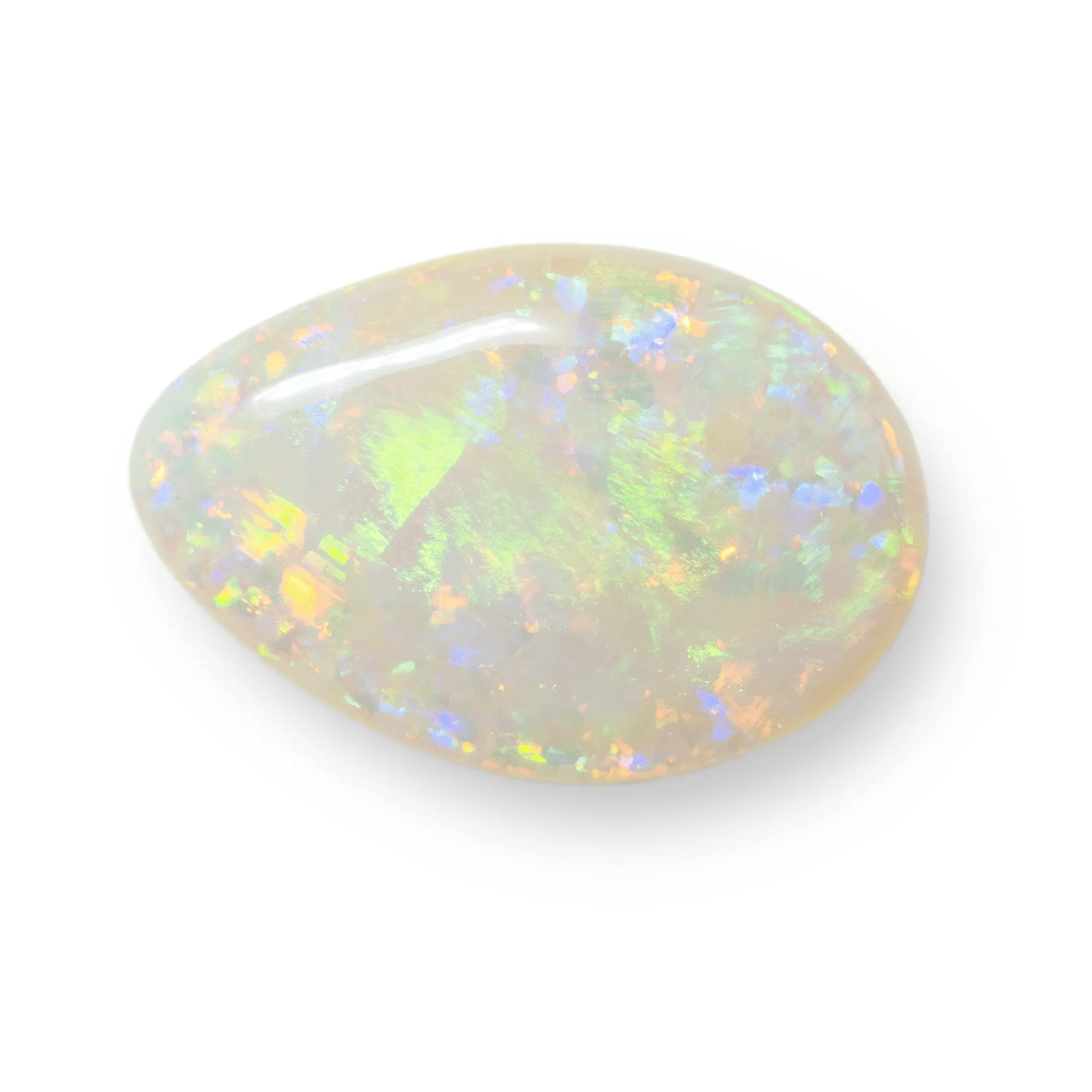 Cabochon of Brazilian opal, very bright green, orange, red and purple (7.5 cts) - Image 4