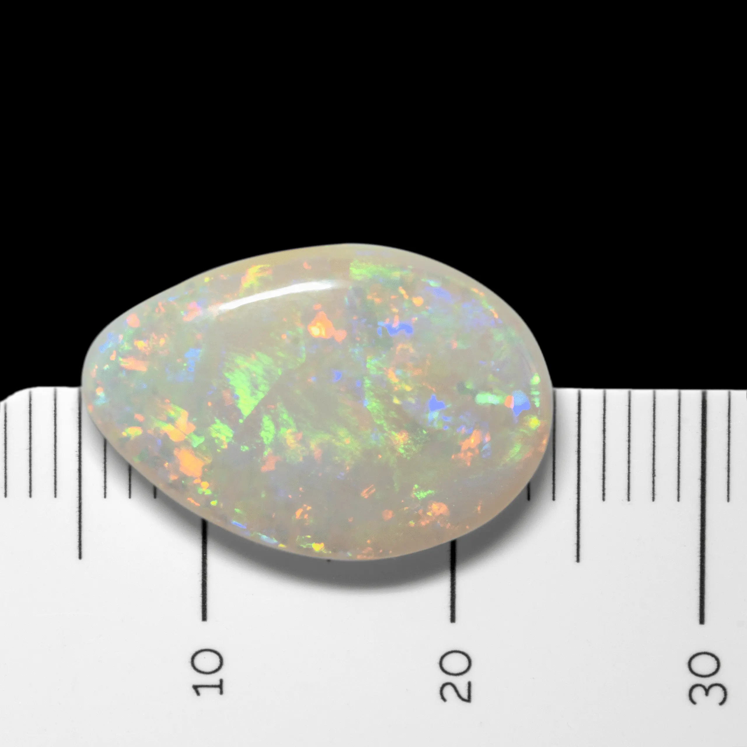 Cabochon of Brazilian opal, very bright green, orange, red and purple (7.5 cts) - Image 8