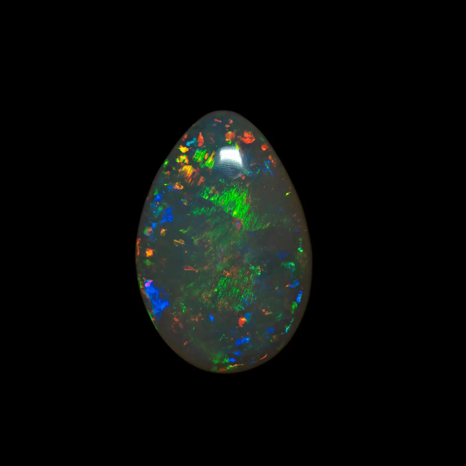 Cabochon of Brazilian opal, very bright green, orange, red and purple (7.5 cts) - Image 5