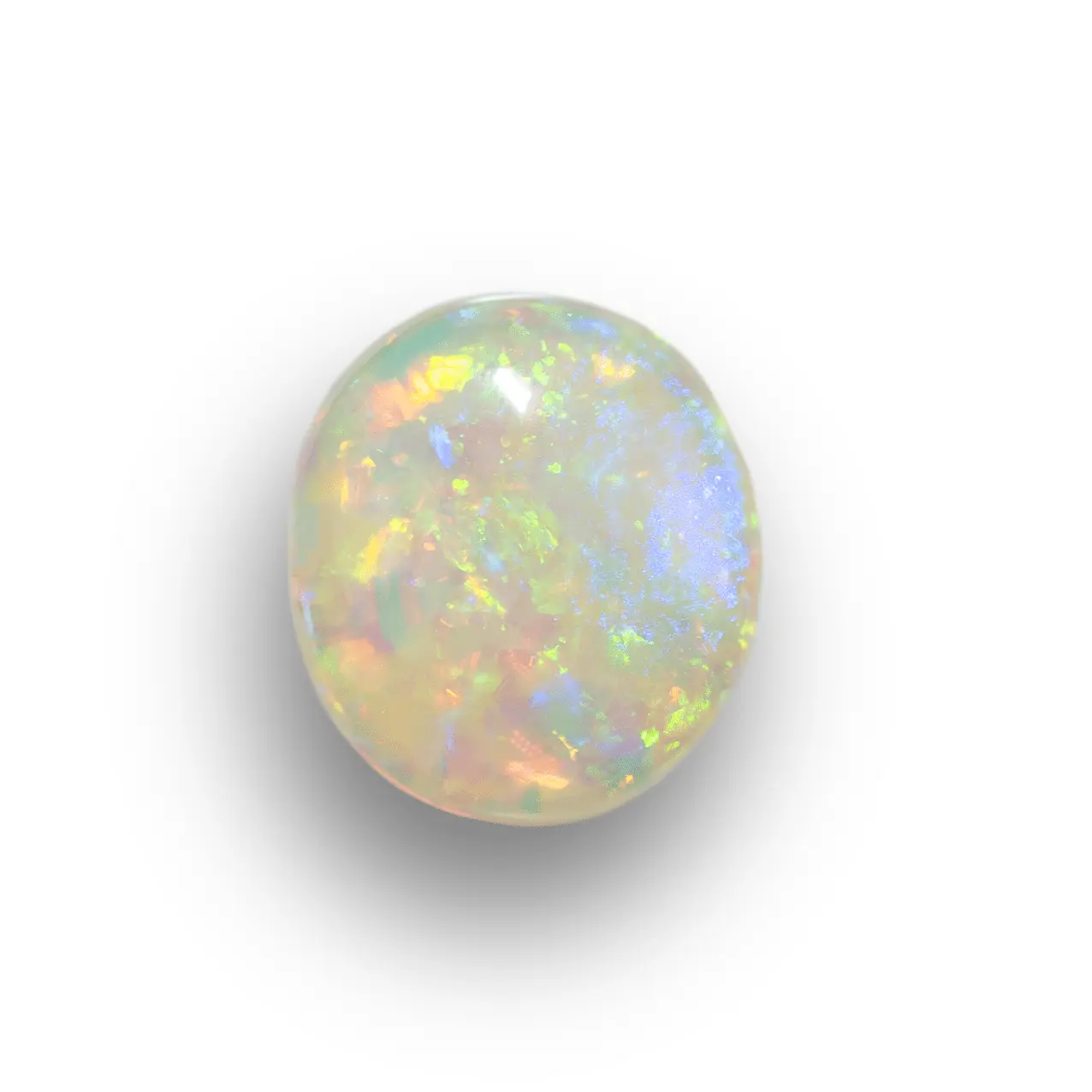 Cabochon ovale d'opale brésilienne multicolore à touche bleu électrique (1,4 ct) – Image 8