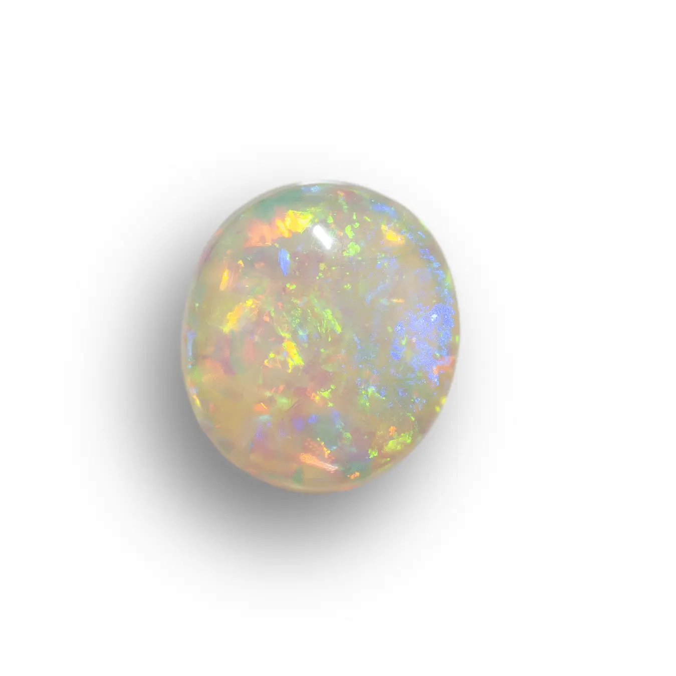 Cabochon ovale d'opale brésilienne multicolore à touche bleu électrique (1,4 ct) – Image 7