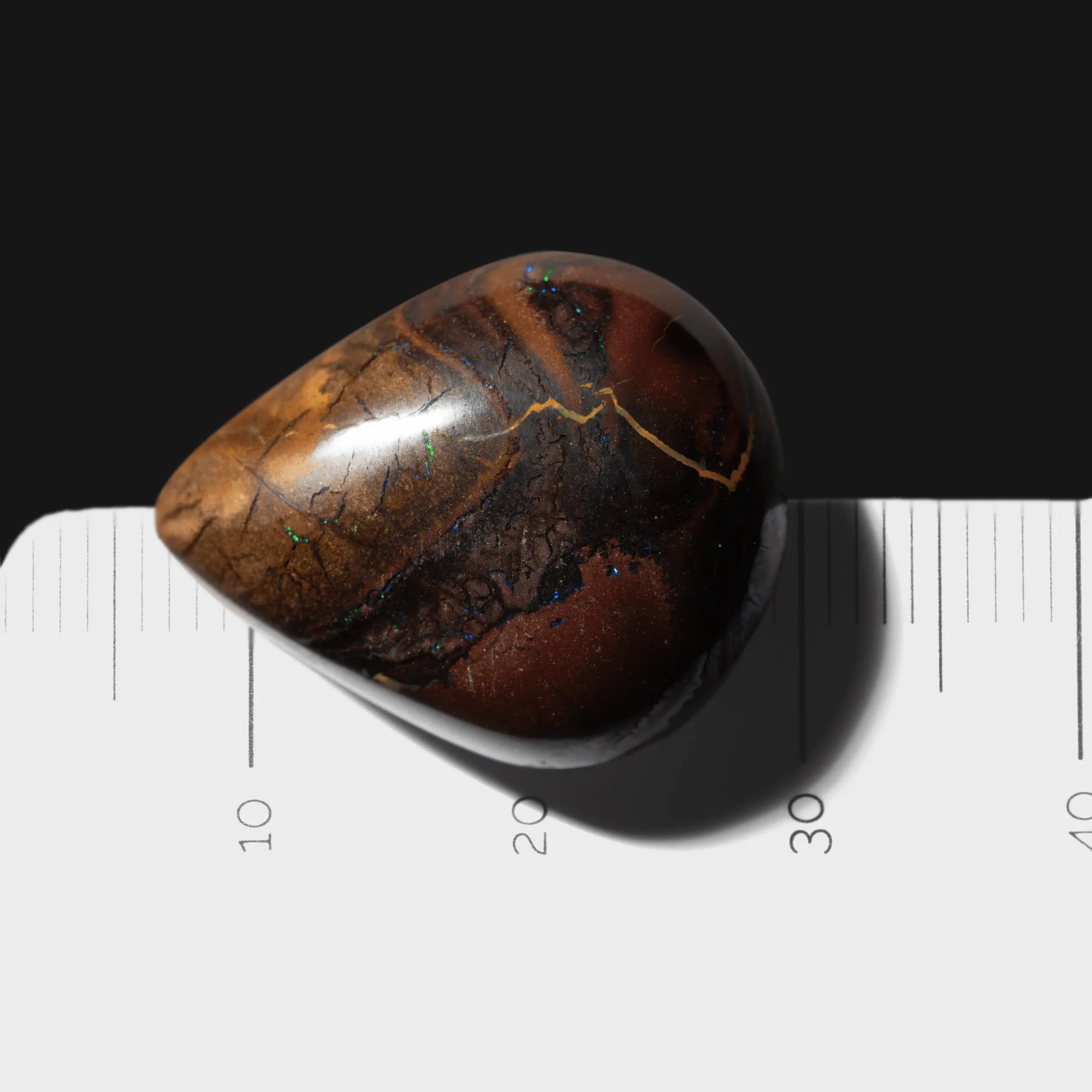 Two-tone Koroit opal pear with yellow zebra (25.4 cts) - Image 5