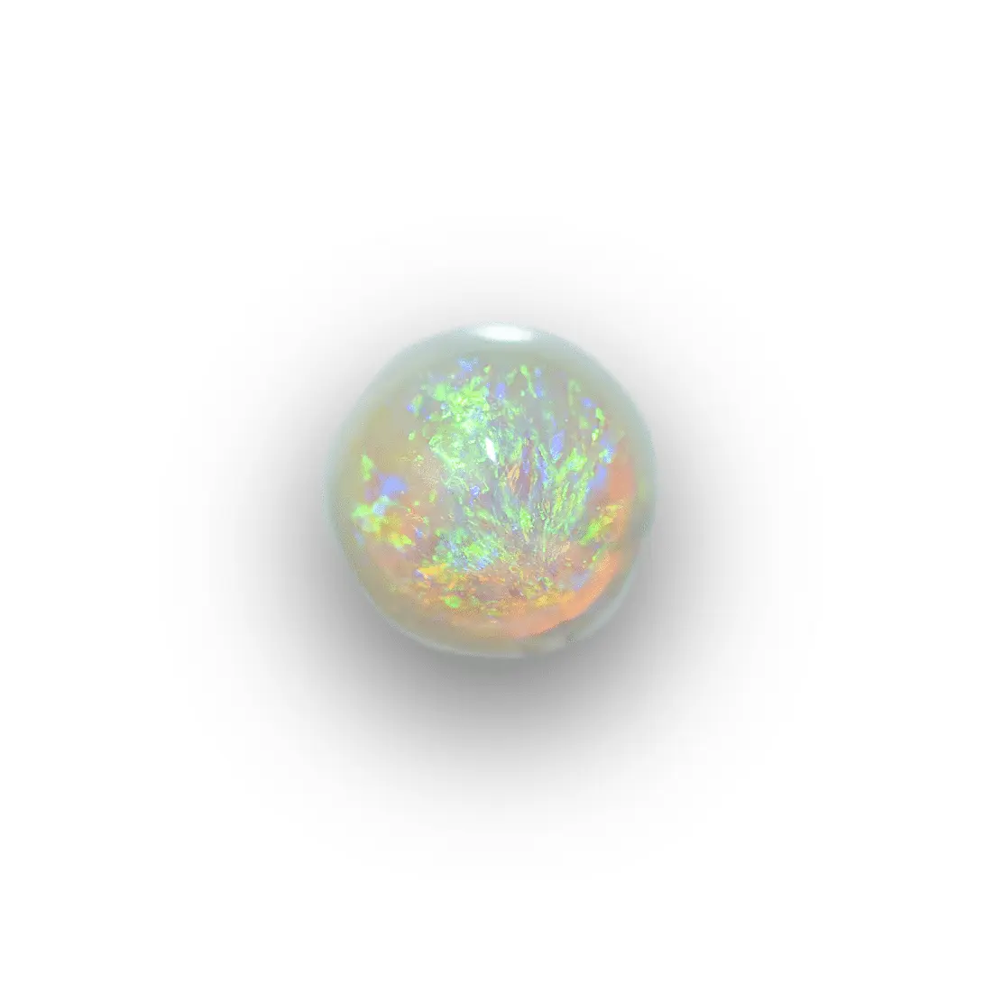 Demi sphère de cristal clair à couleurs dominantes verte et jaune (0,7 ct) – Image 3