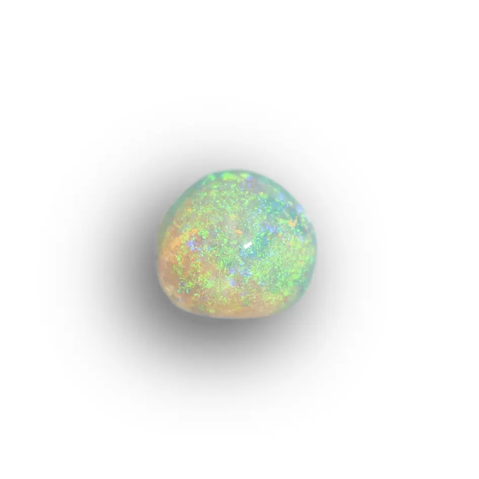 Demi sphère verte et jaune de cristal clair (0,4 ct) – Image 3