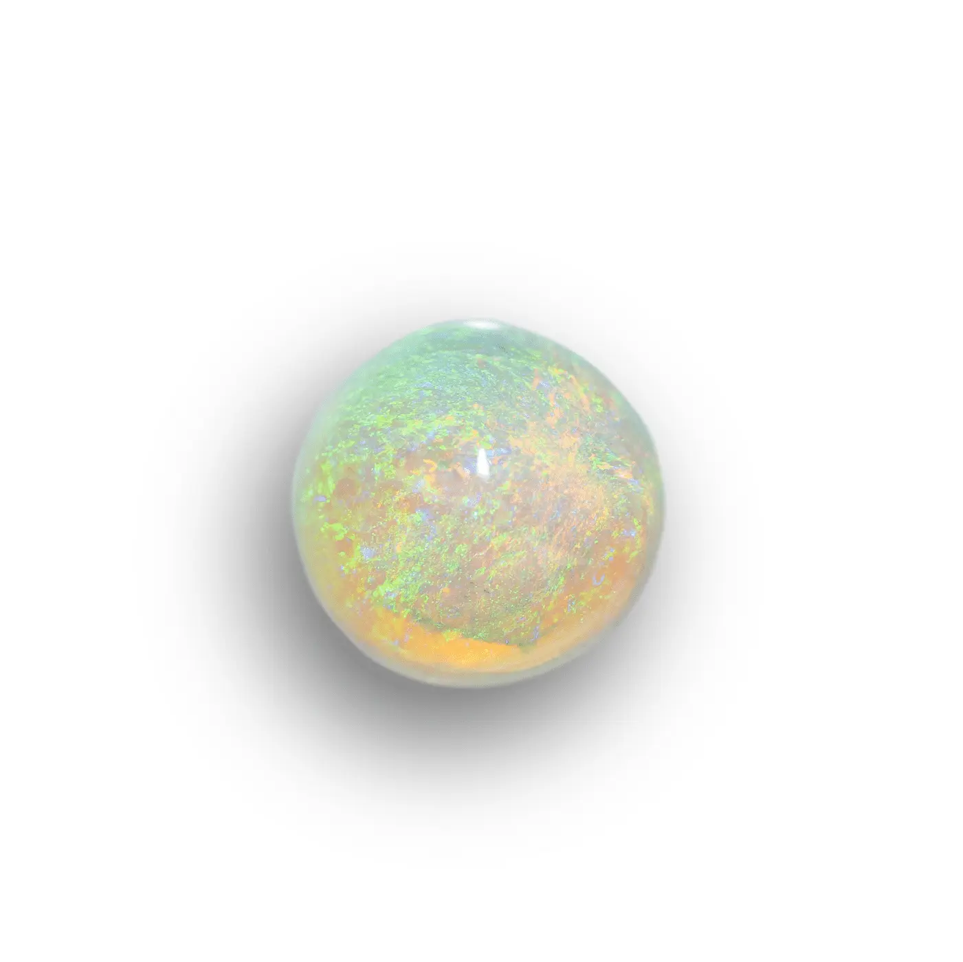 Half sphere of clear crystal with predominantly green lustre (2.1 cts) - Image 3