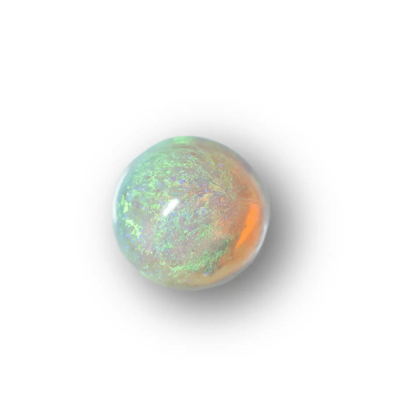 Half sphere of clear crystal with predominantly green lustre (2.1 cts) - Image 4