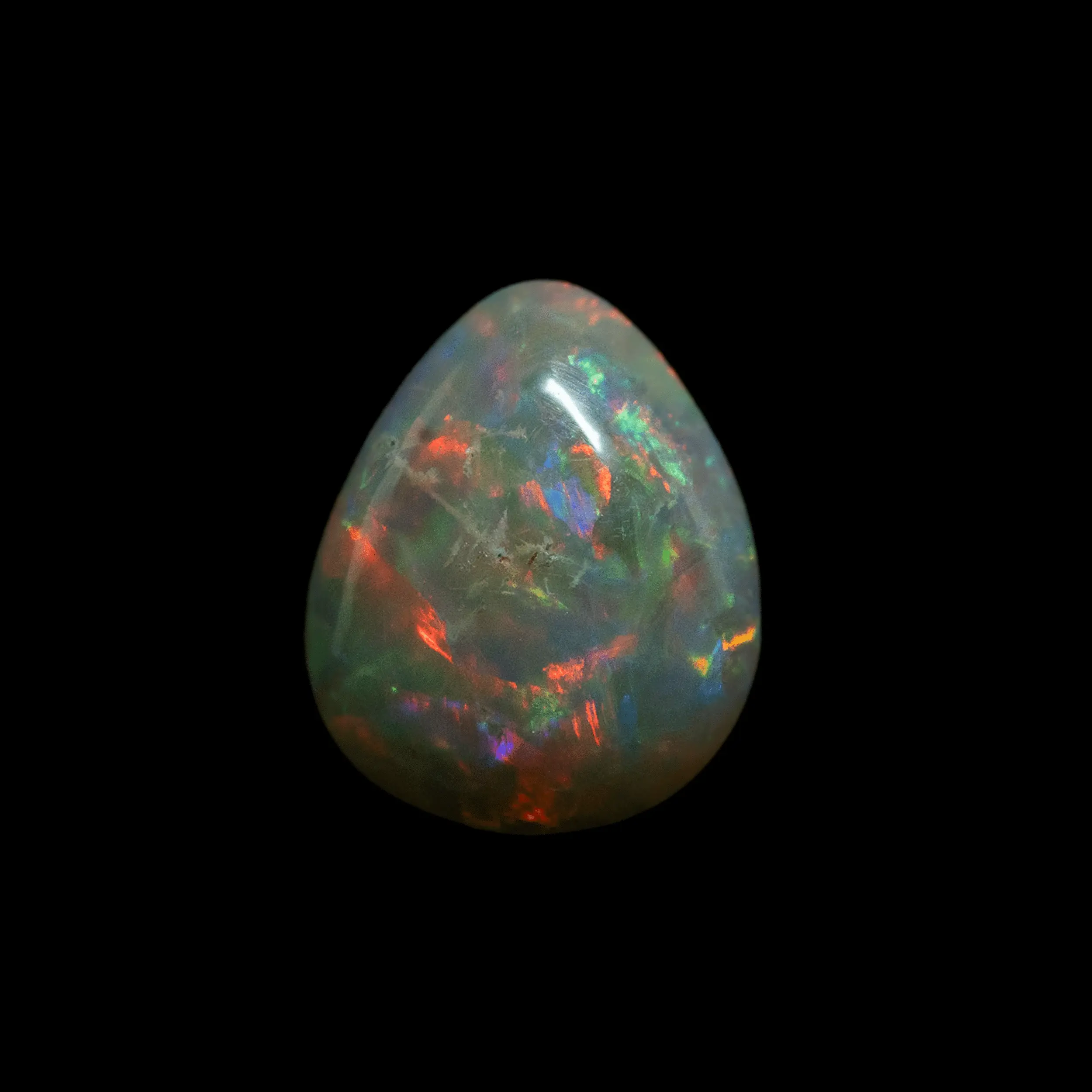 Poire d'opale claire brillante rouge et orange (0,8 ct) – Image 4