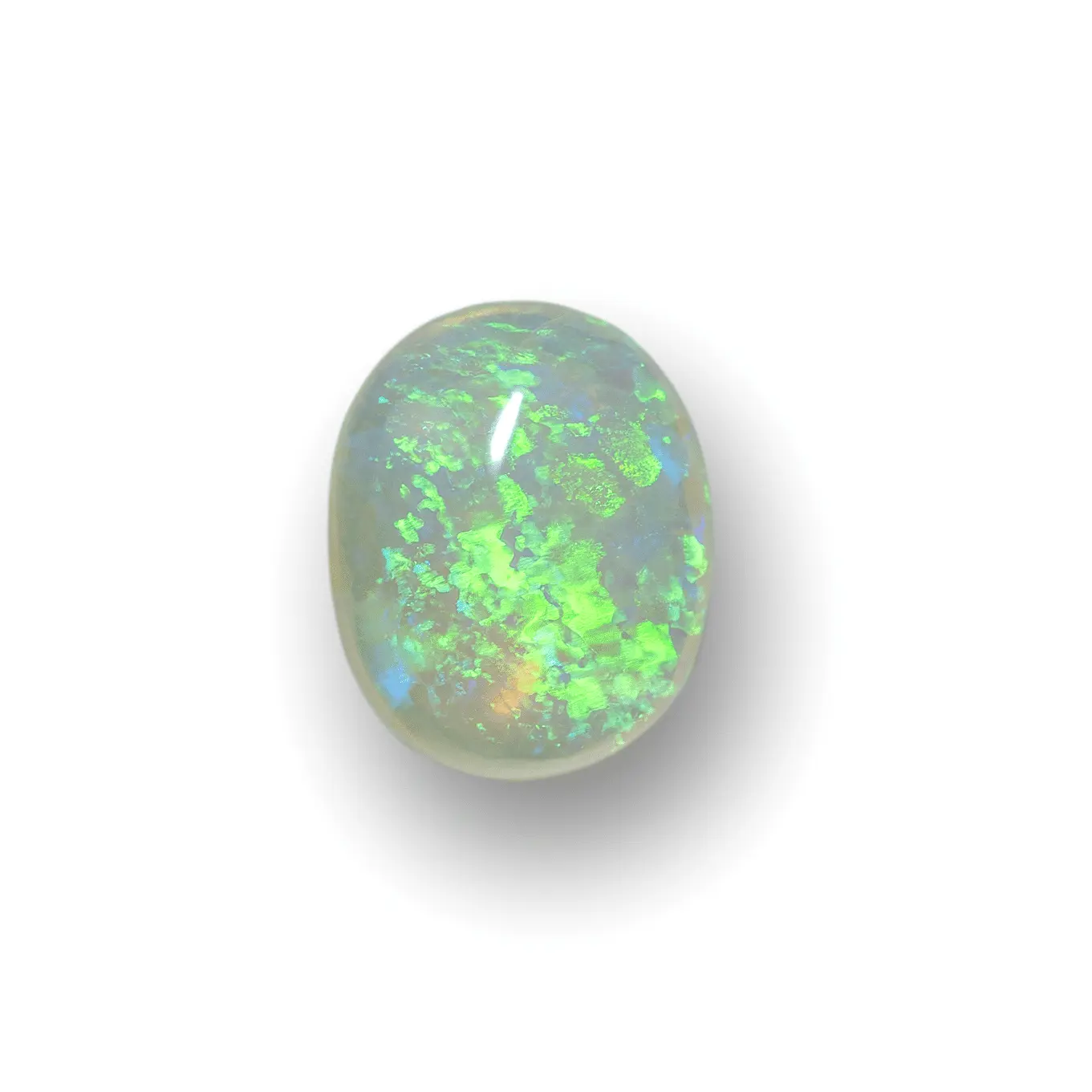 Brilliant oval clear crystal opal with intense green and blue colors (1.9 ct) - Image 3