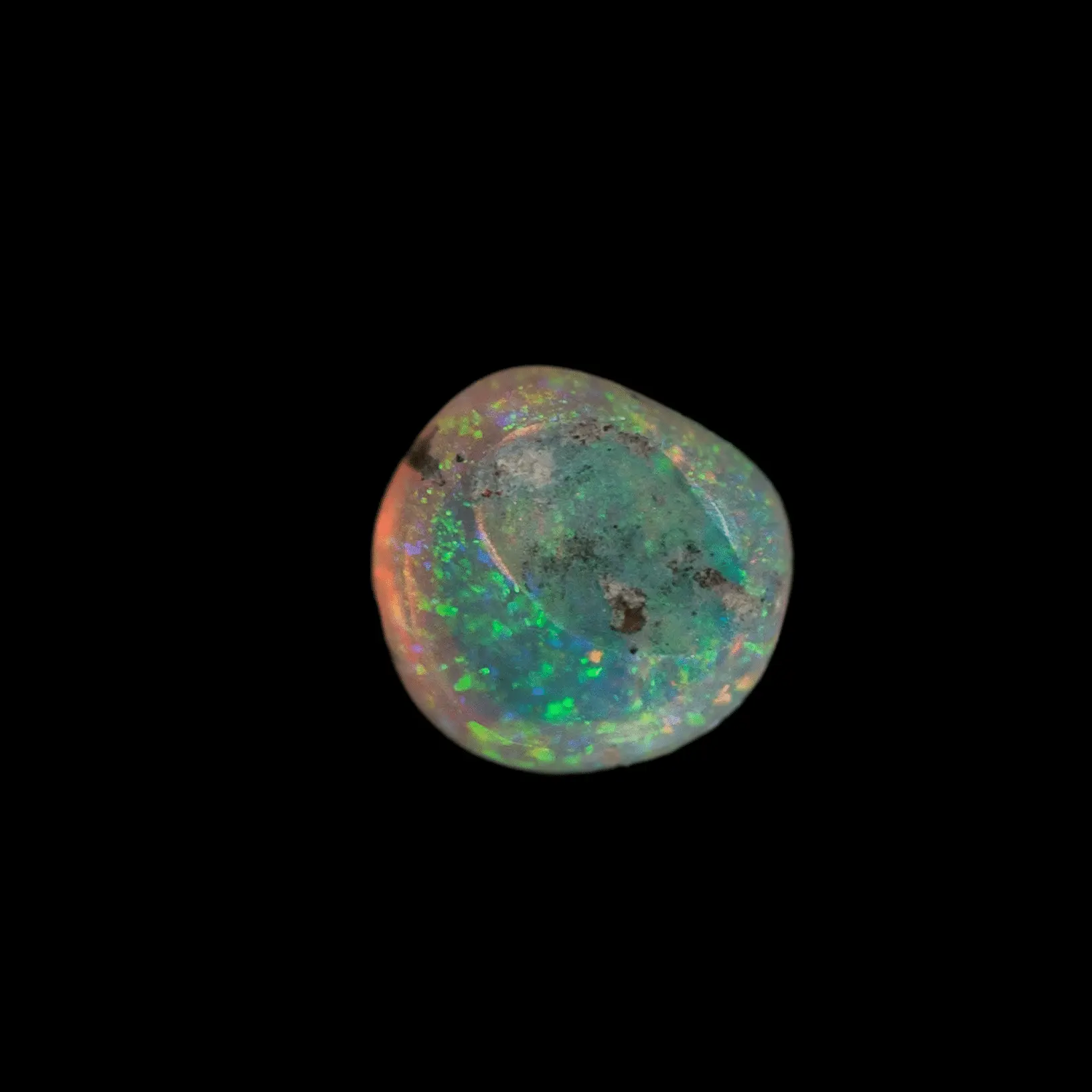 Demi sphère verte et jaune de cristal clair (0,4 ct) – Image 4