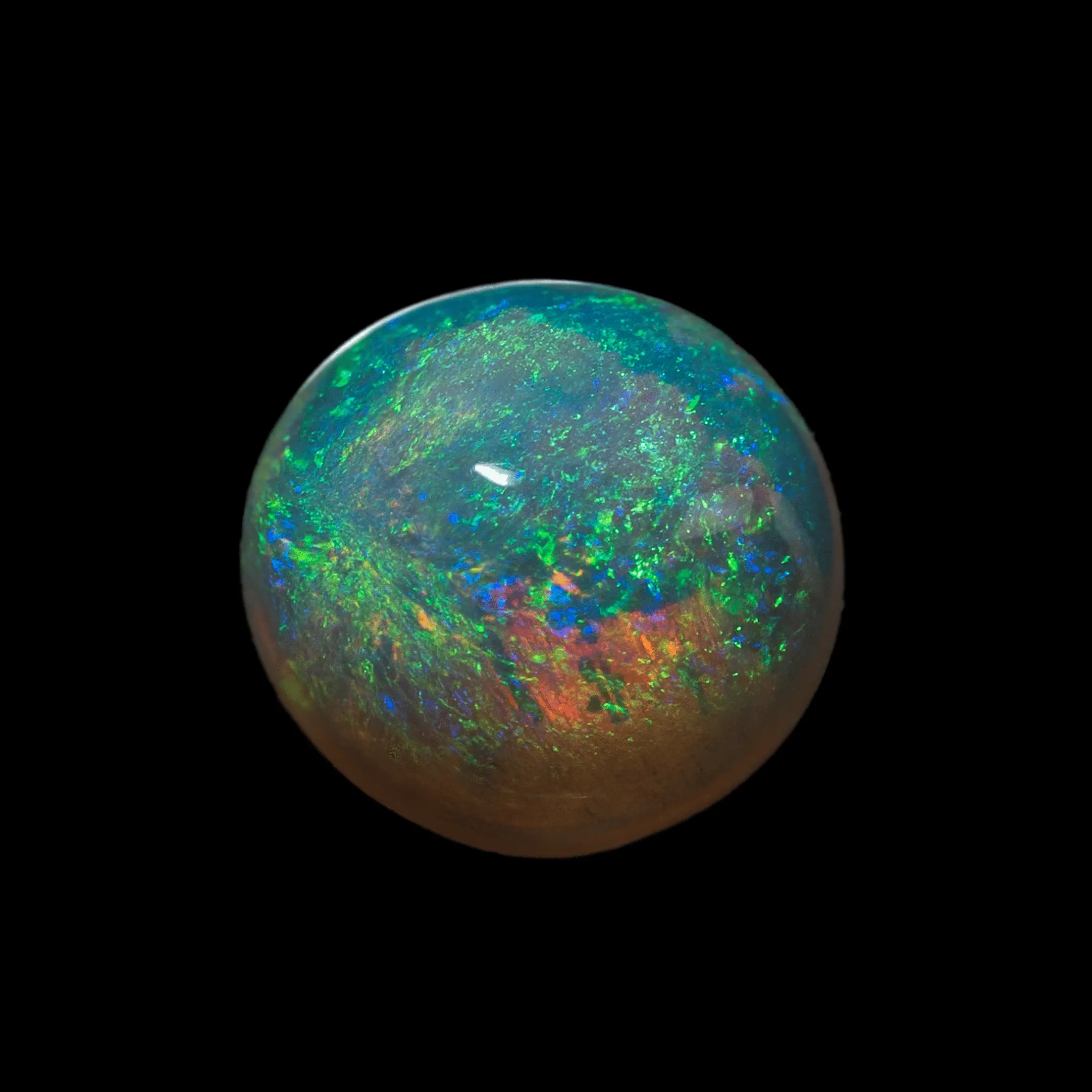 Half sphere of clear crystal with predominantly green lustre (2.1 cts) - Image 5
