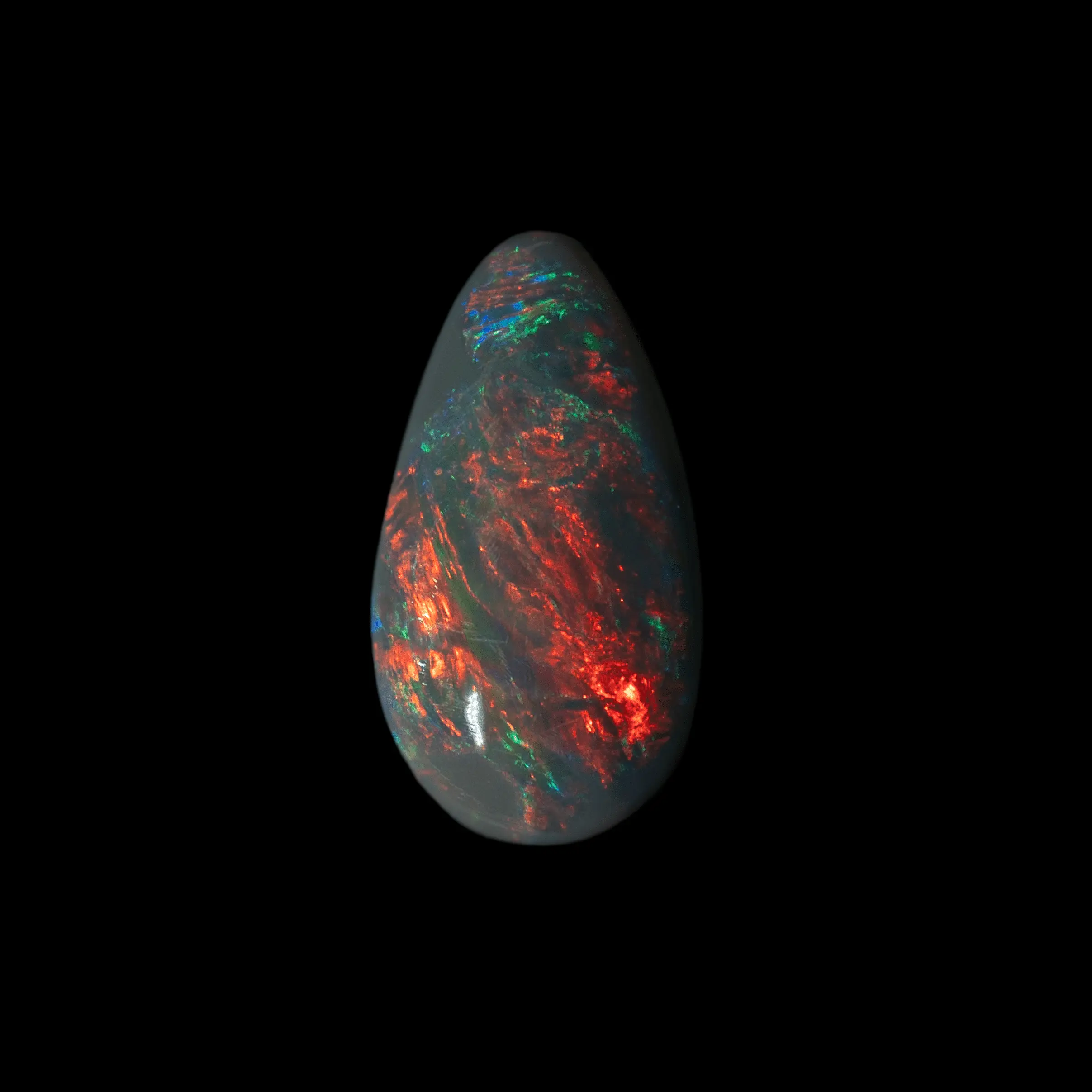 Larme d'opale noire à écharpe de feu rouge (1,6 ct) – Image 3