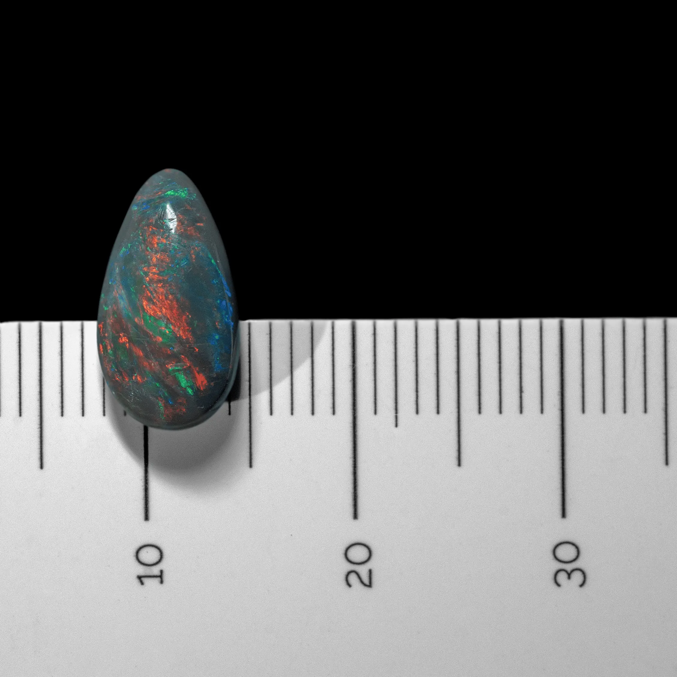 Larme d'opale noire à écharpe de feu rouge (1,6 ct) – Image 5